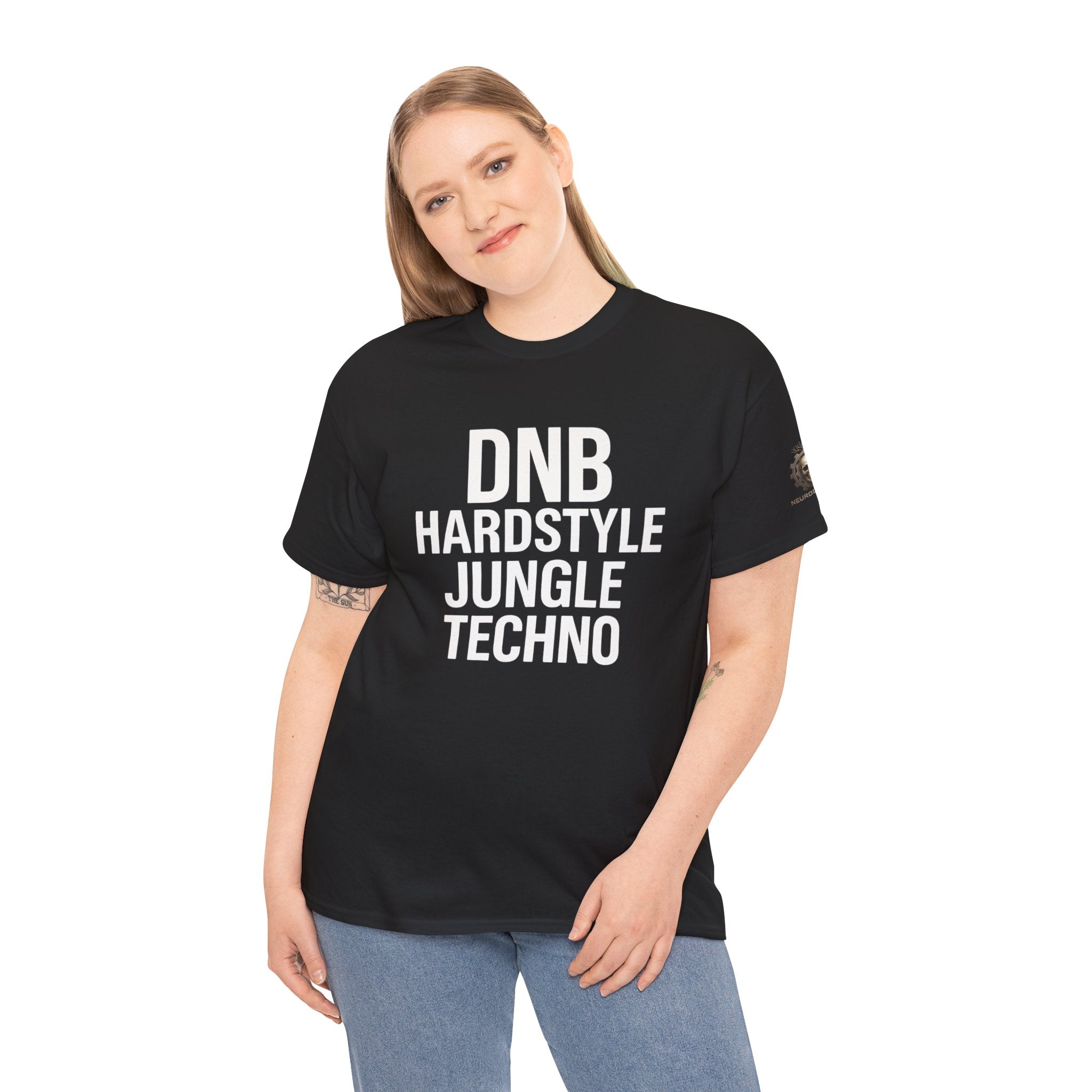 NeuroDemonic Electronic Music Genres T-Shirt — DNB Hardstyle Jungle Techno Graphic Tee