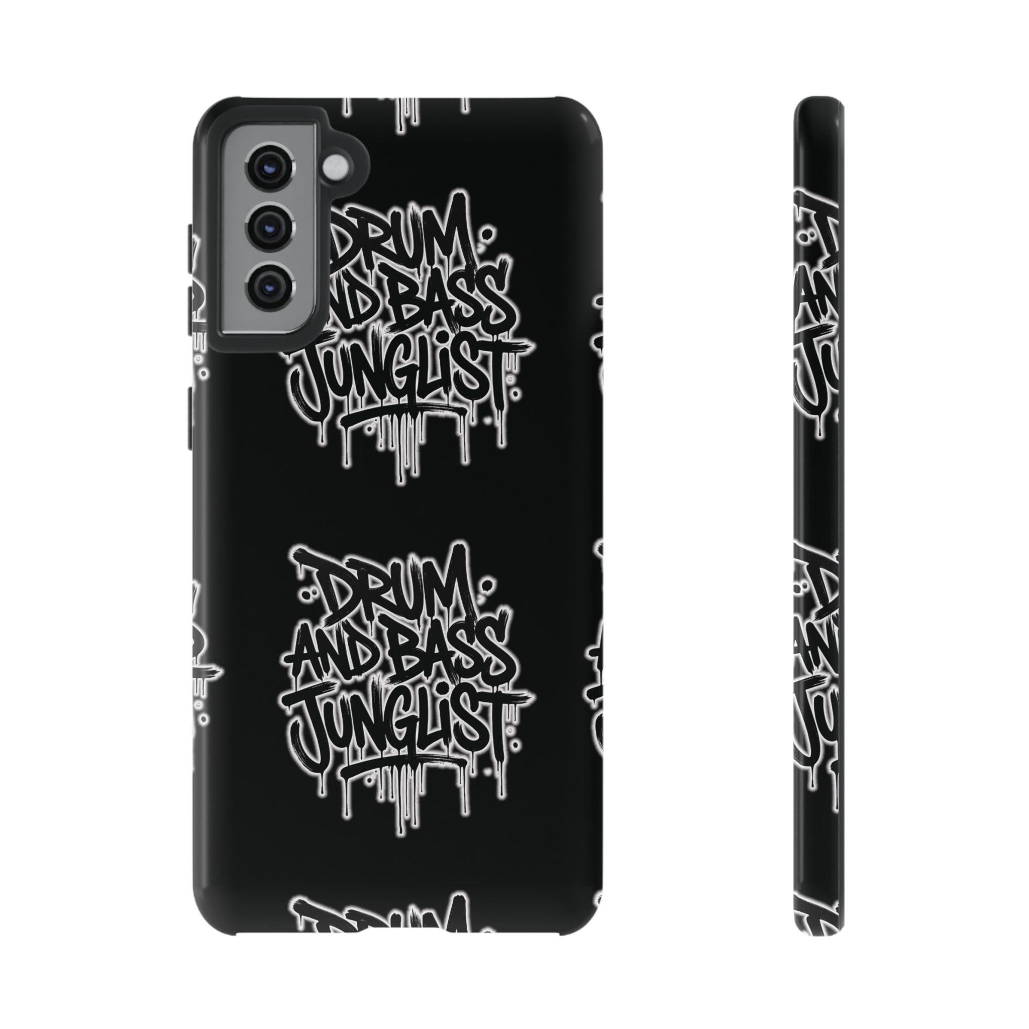 Drum and Bass Junglist Black Graffiti Tough Phone Case | iPhone & Samsung Protective Case