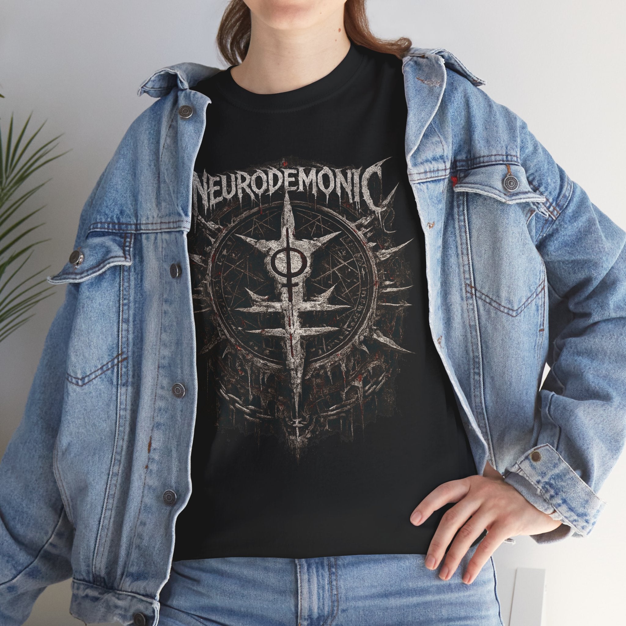NeuroDemonic Cult Sigil T-Shirt – Forged From Sound, Built From Shadows | Premium Gildan Front & Back Graphic Tee