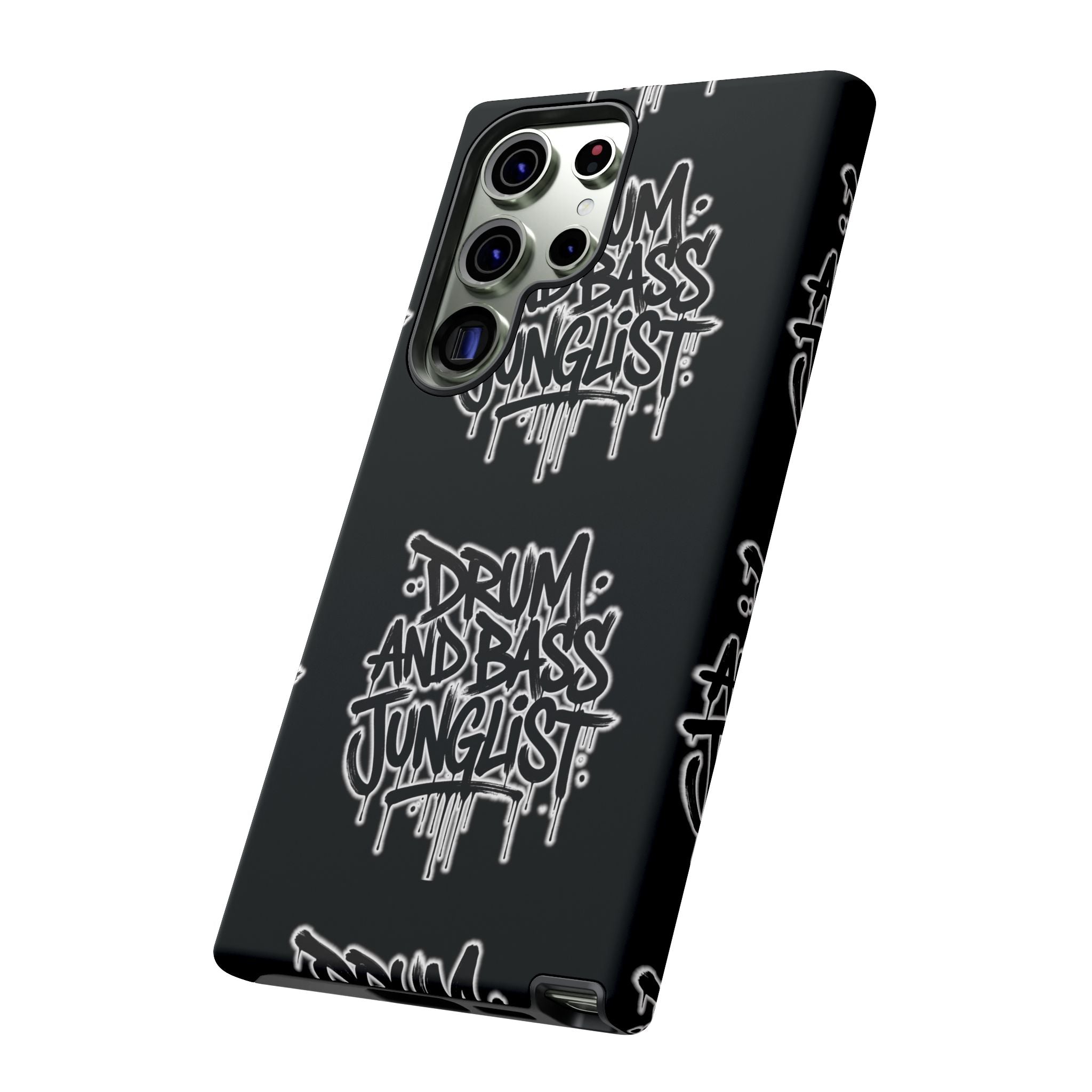 Drum and Bass Junglist Black Graffiti Tough Phone Case | iPhone & Samsung Protective Case