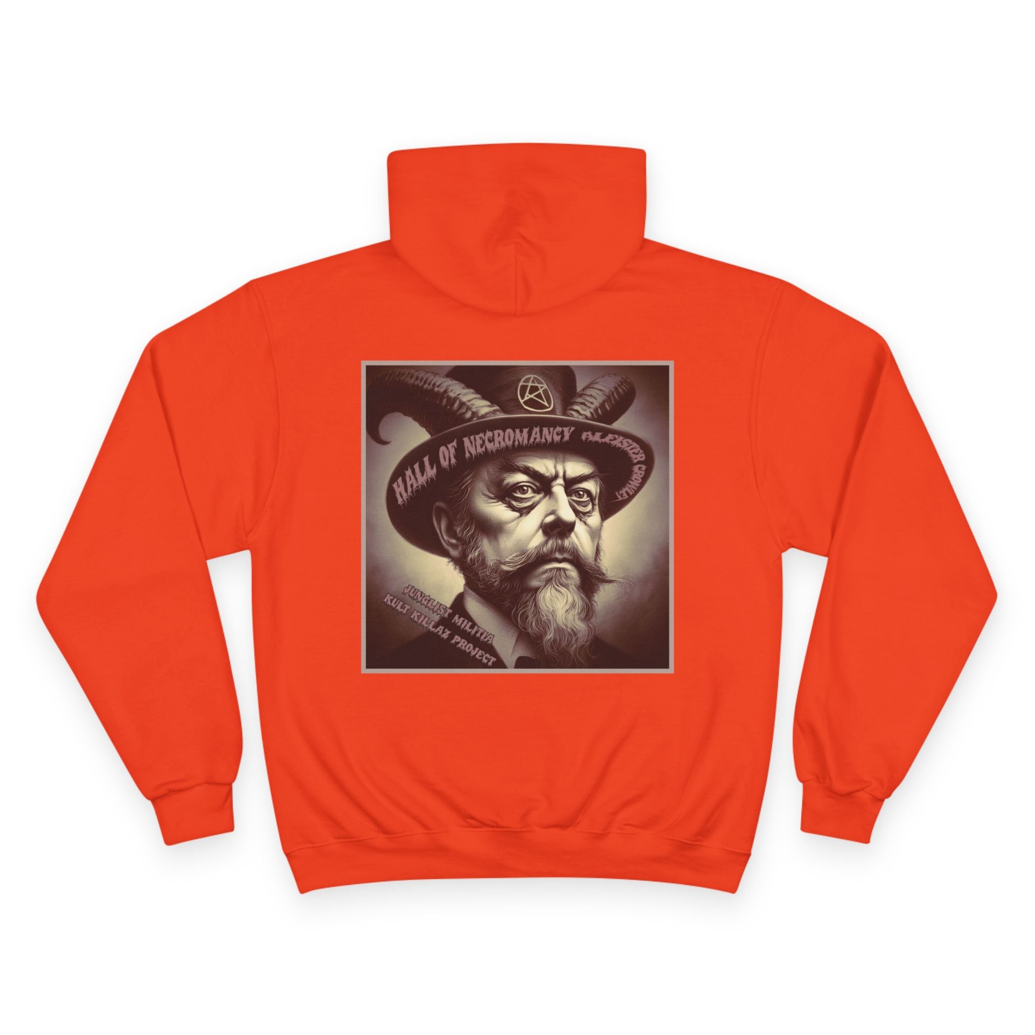 Champion Hoodie-Hall of Necromancy-Aleister Crowley-JUNGLIST MILITIA-KULT KILLAZ PROJECT