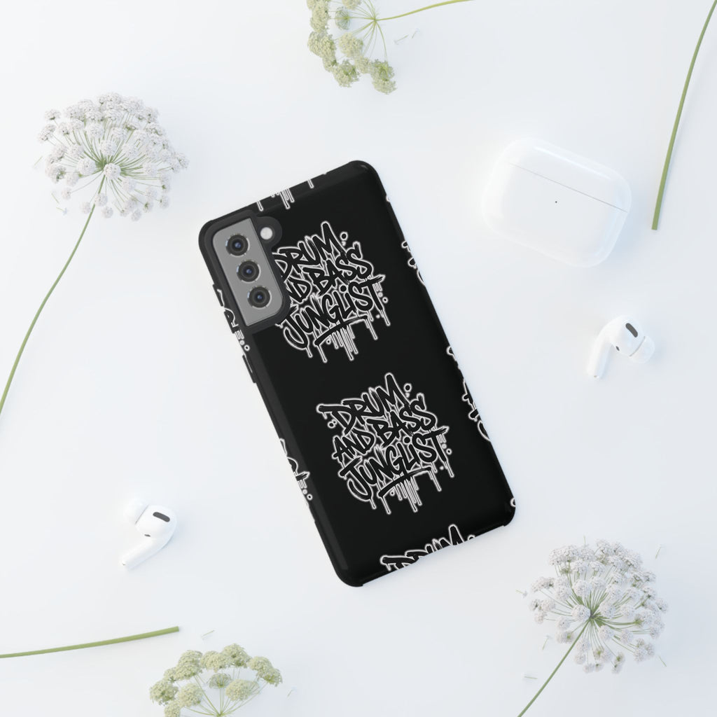 Drum and Bass Junglist Black Graffiti Tough Phone Case | iPhone & Samsung Protective Case