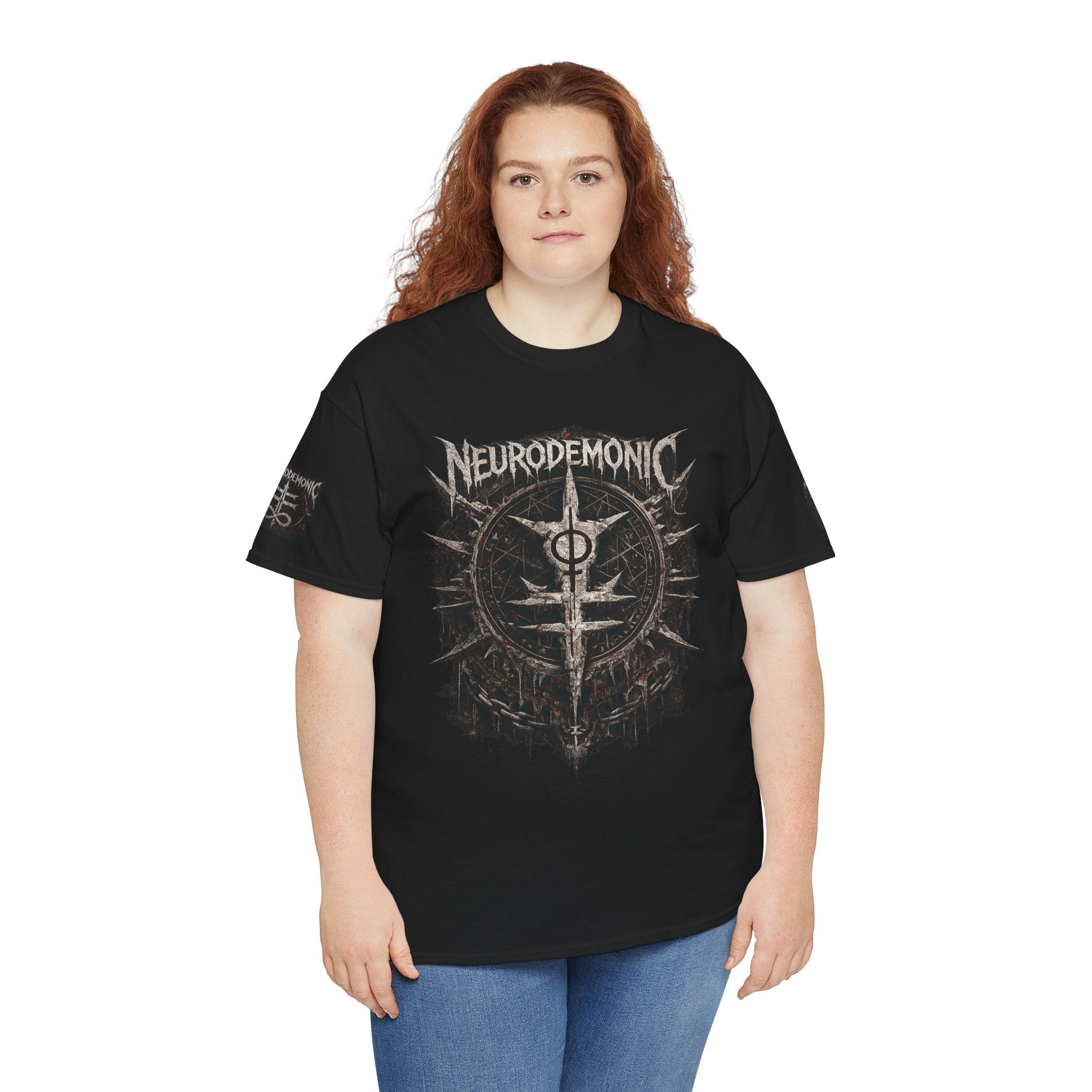 NeuroDemonic Cult Sigil T-Shirt – Forged From Sound, Built From Shadows | Premium Gildan Front & Back Graphic Tee