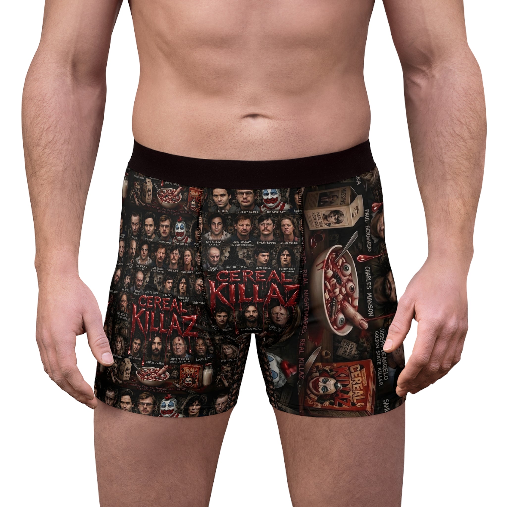 CEREAL KILLAZ™ True Crime Collector Boxer Briefs | Horror Novelty Underwear | NeuroDemonic