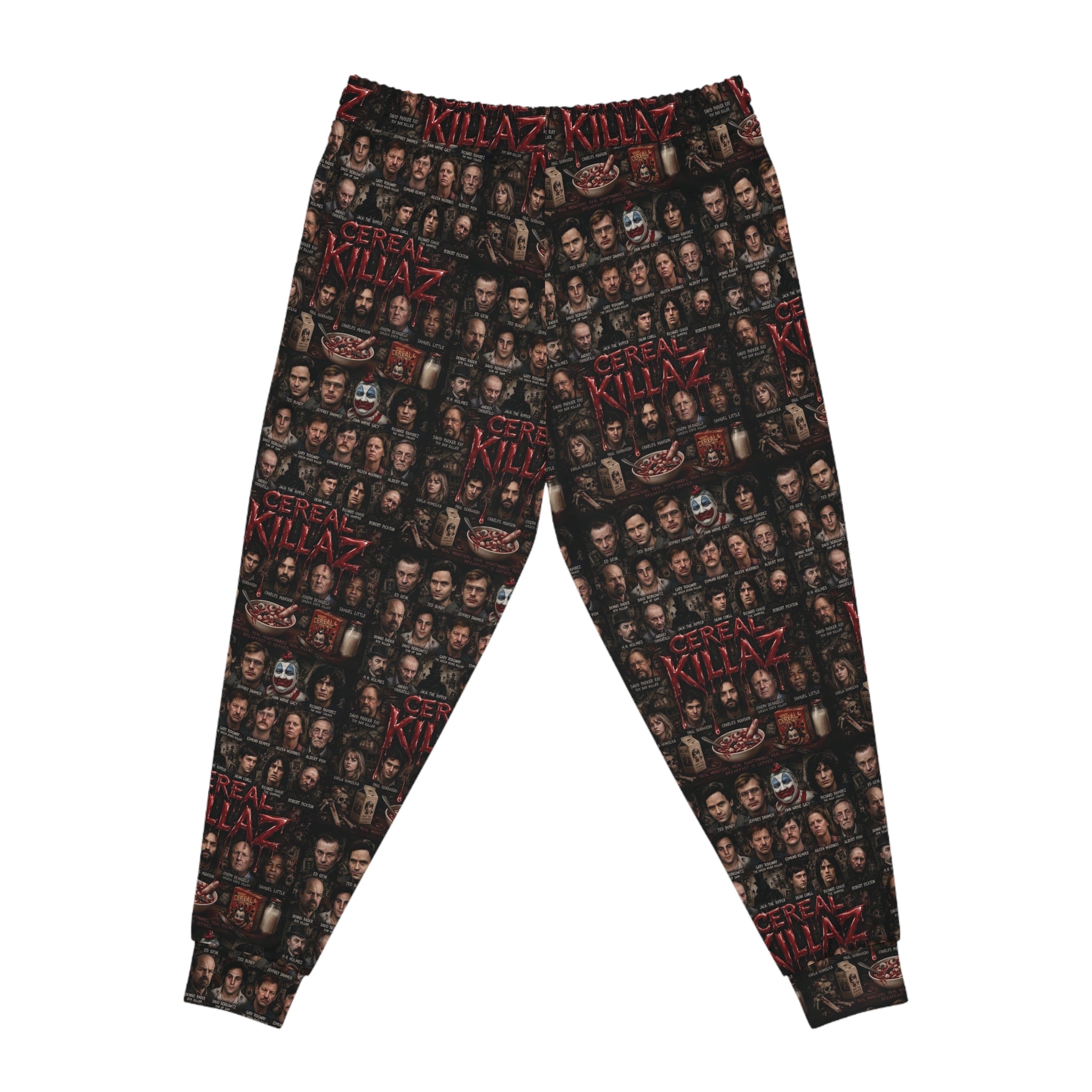 CEREAL KILLAZ Unisex All-Over Print Joggers | True Crime Horror Streetwear Sweatpants