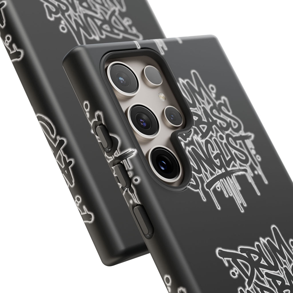 Drum and Bass Junglist Black Graffiti Tough Phone Case | iPhone & Samsung Protective Case