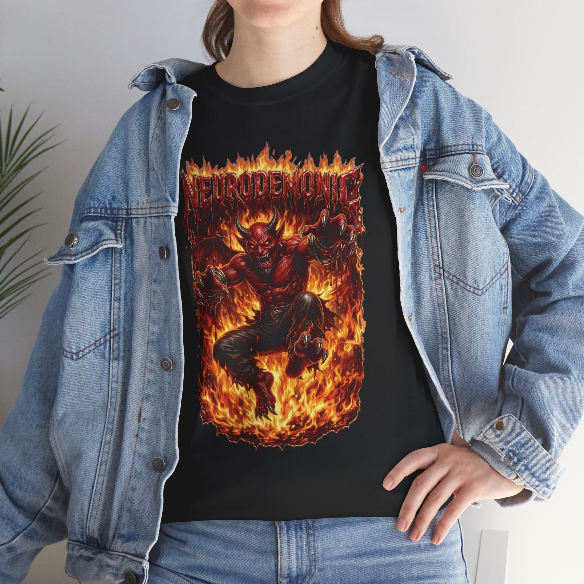 NeuroDemonic® Infernal Demon T-Shirt – Premium Gildan Underground Metal & Drum and Bass Streetwear | Premium Heavy Metal Edition