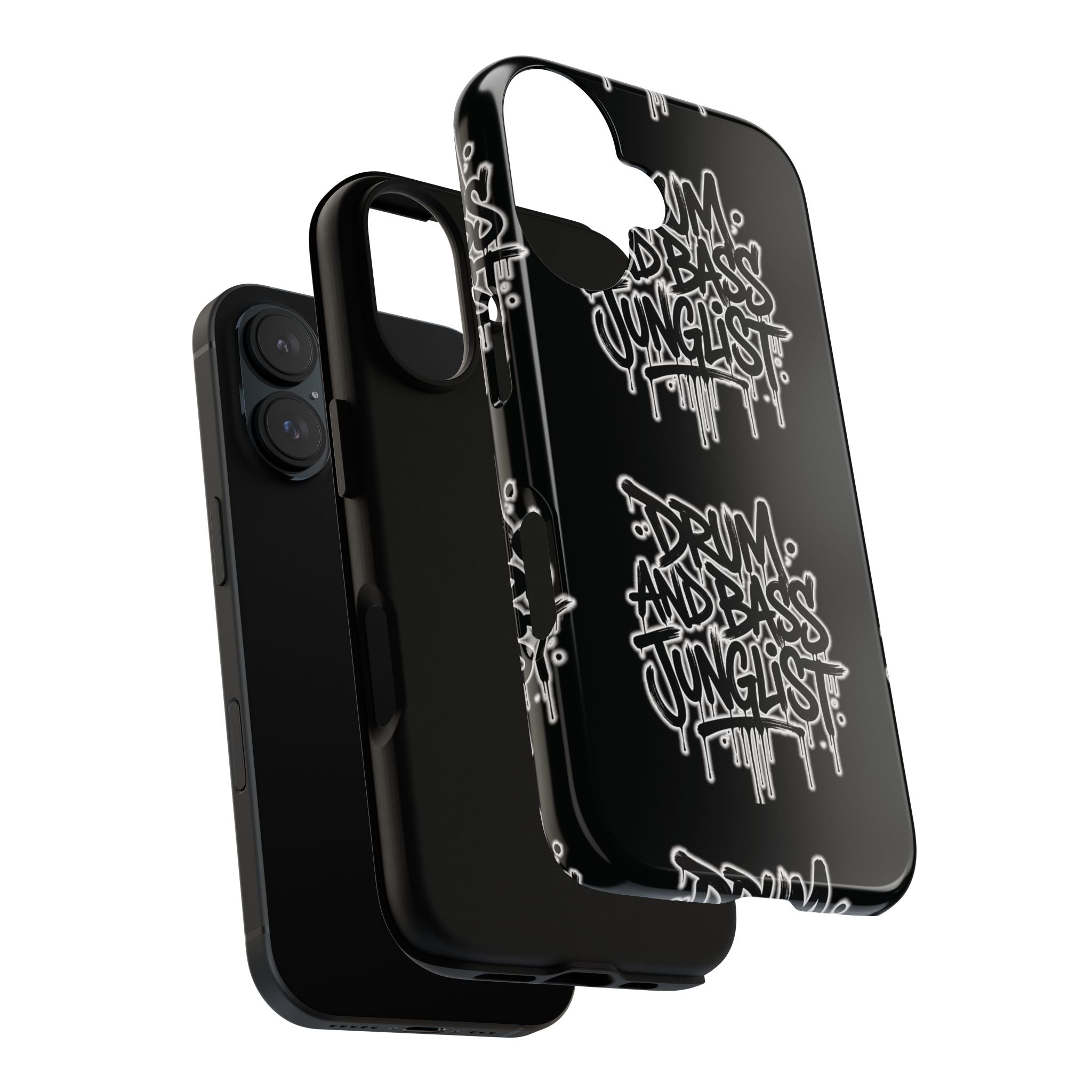 Drum and Bass Junglist Black Graffiti Tough Phone Case | iPhone & Samsung Protective Case