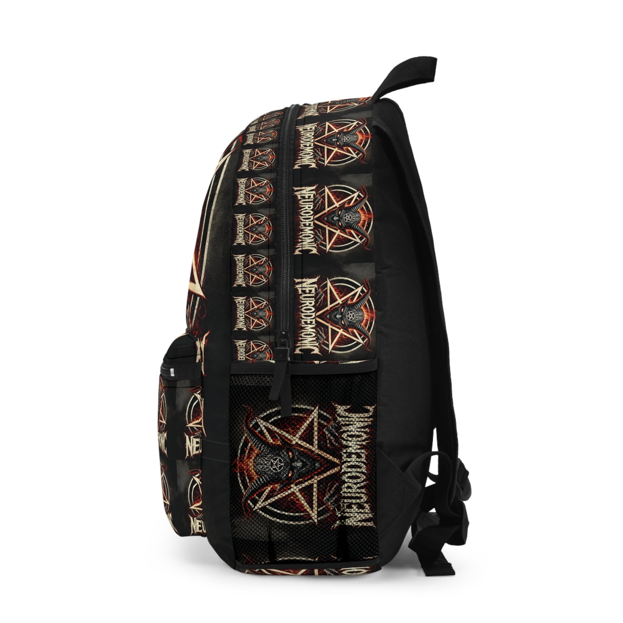 NeuroDemonic Goat Pentagram Backpack – Premium Heavy Metal Streetwear Edition