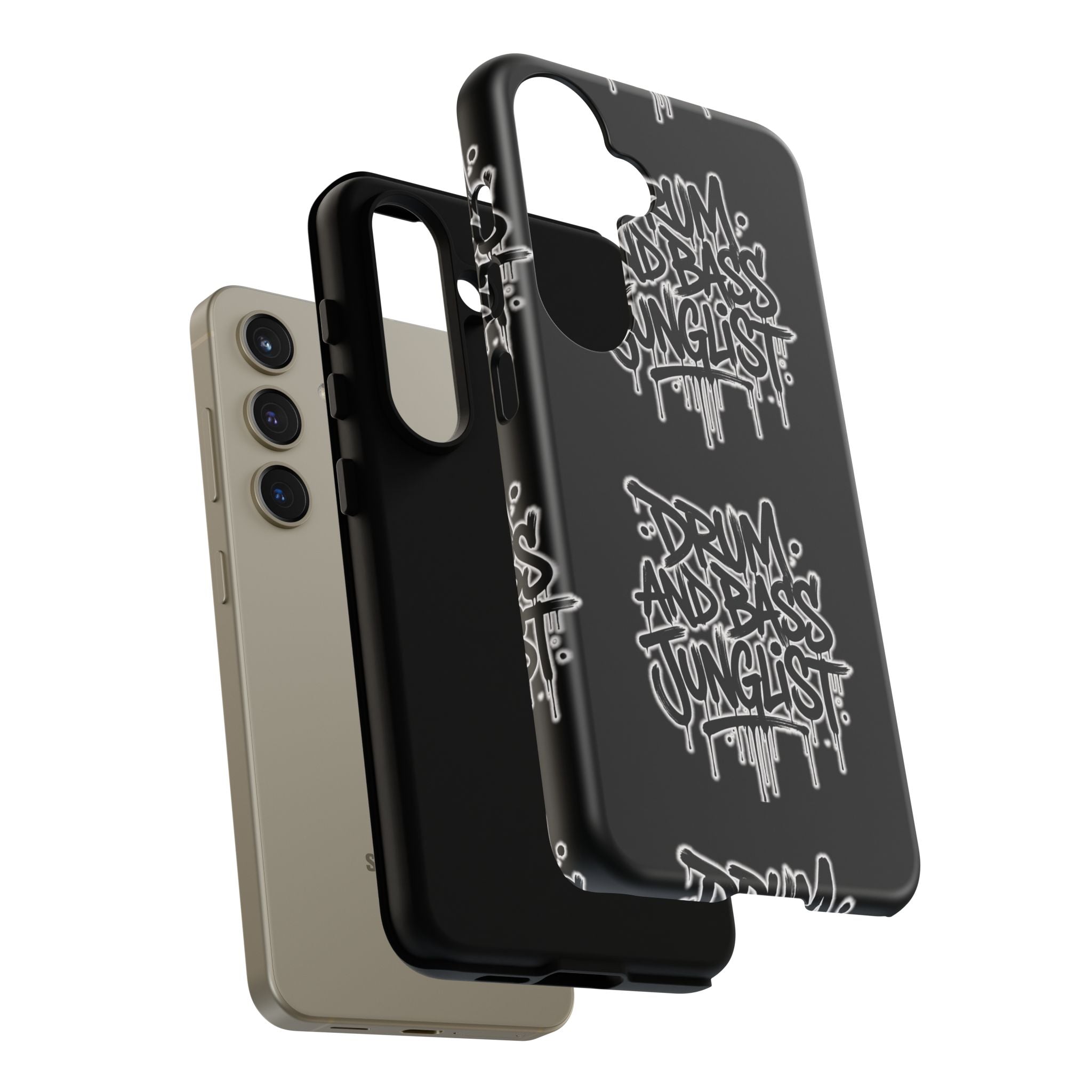 Drum and Bass Junglist Black Graffiti Tough Phone Case | iPhone & Samsung Protective Case