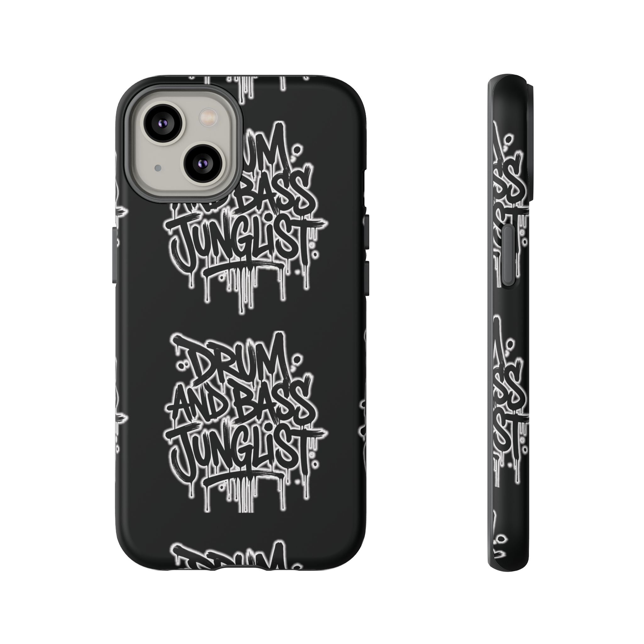 Drum and Bass Junglist Black Graffiti Tough Phone Case | iPhone & Samsung Protective Case