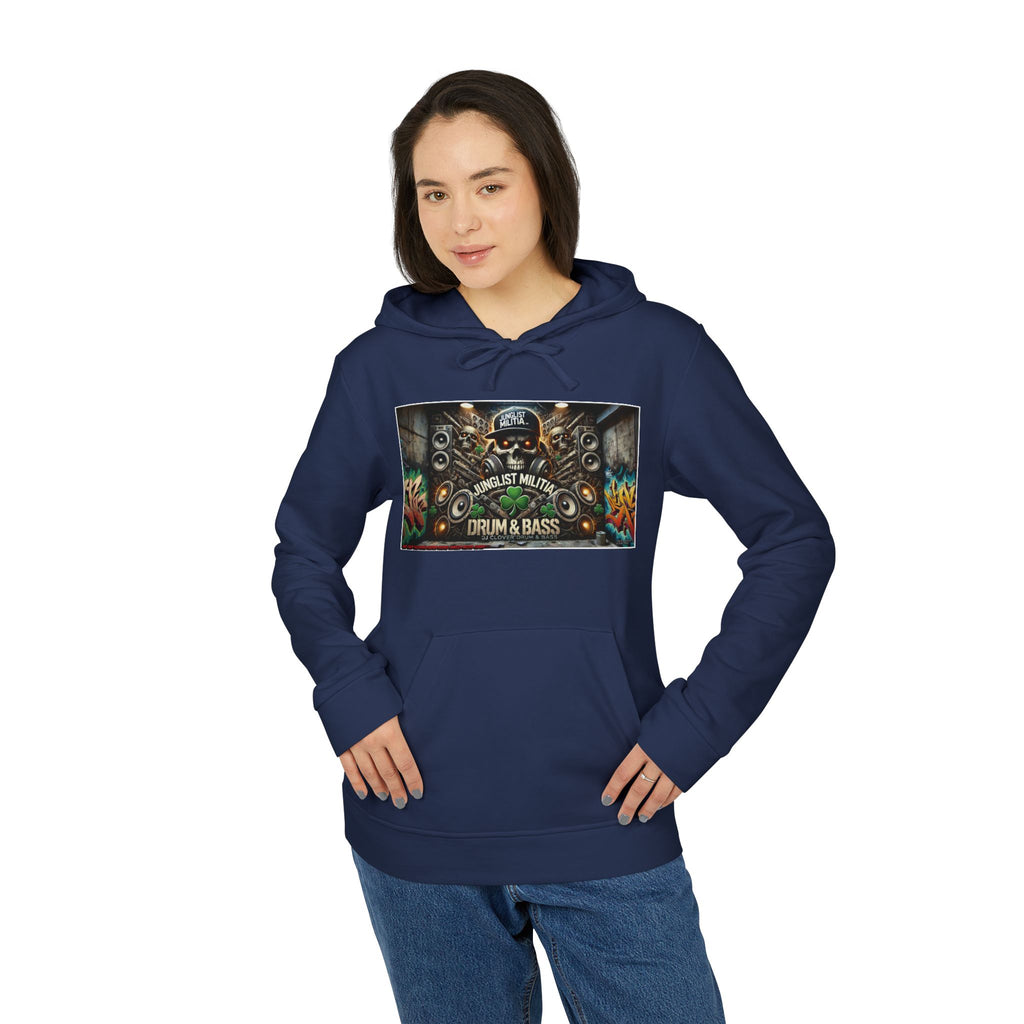 DJ CLOVER DRUM & BASS - CUSTOM adidas® Unisex Fleece Hoodie -  WEST COAST CALIFORNIA CUSTOM DESINGZ-JUNGLIST MILITIA-CLOVER