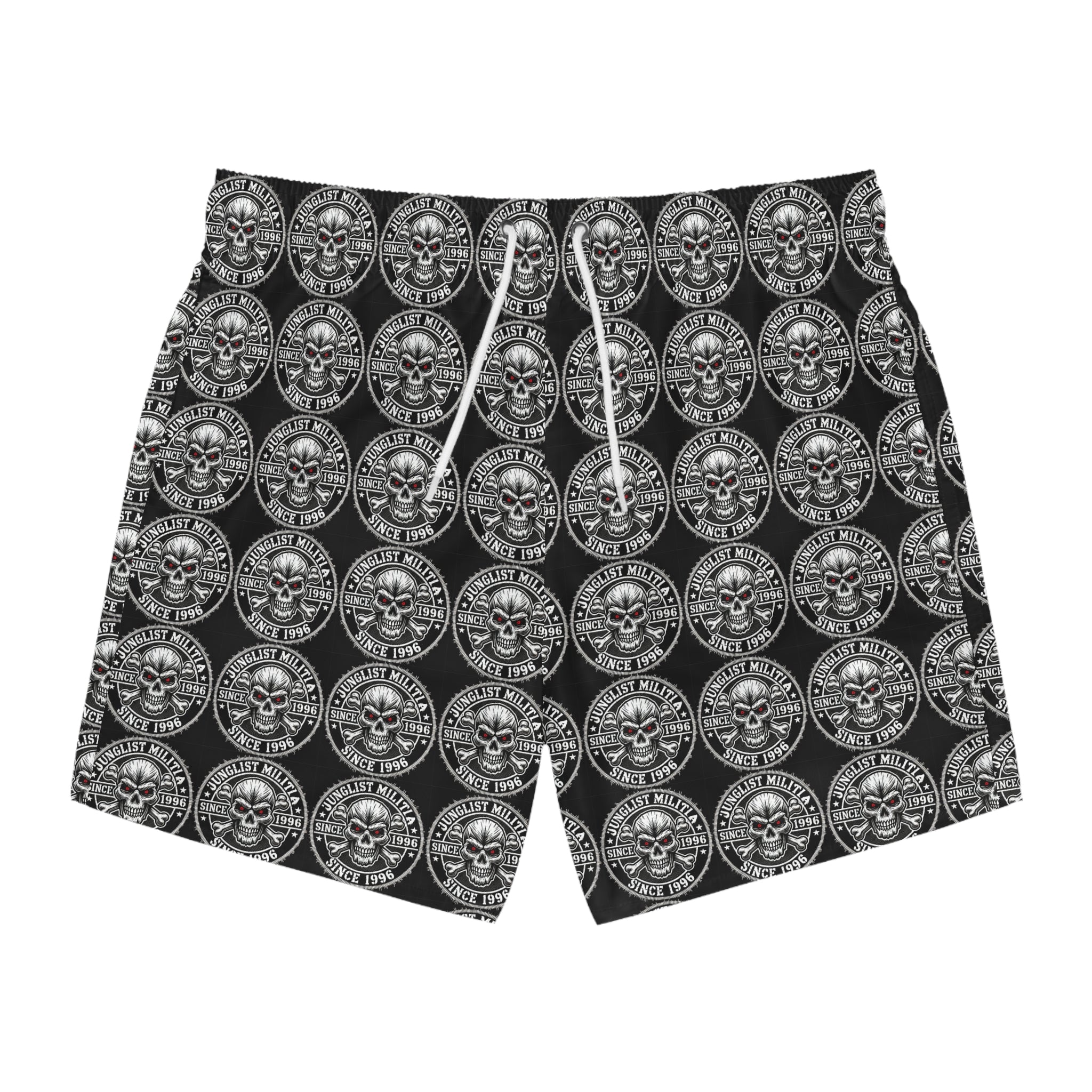 Skull Fuckers-Swim Trunks (AOP) - Junglist Militia Since 1996 4th Gen. Logo