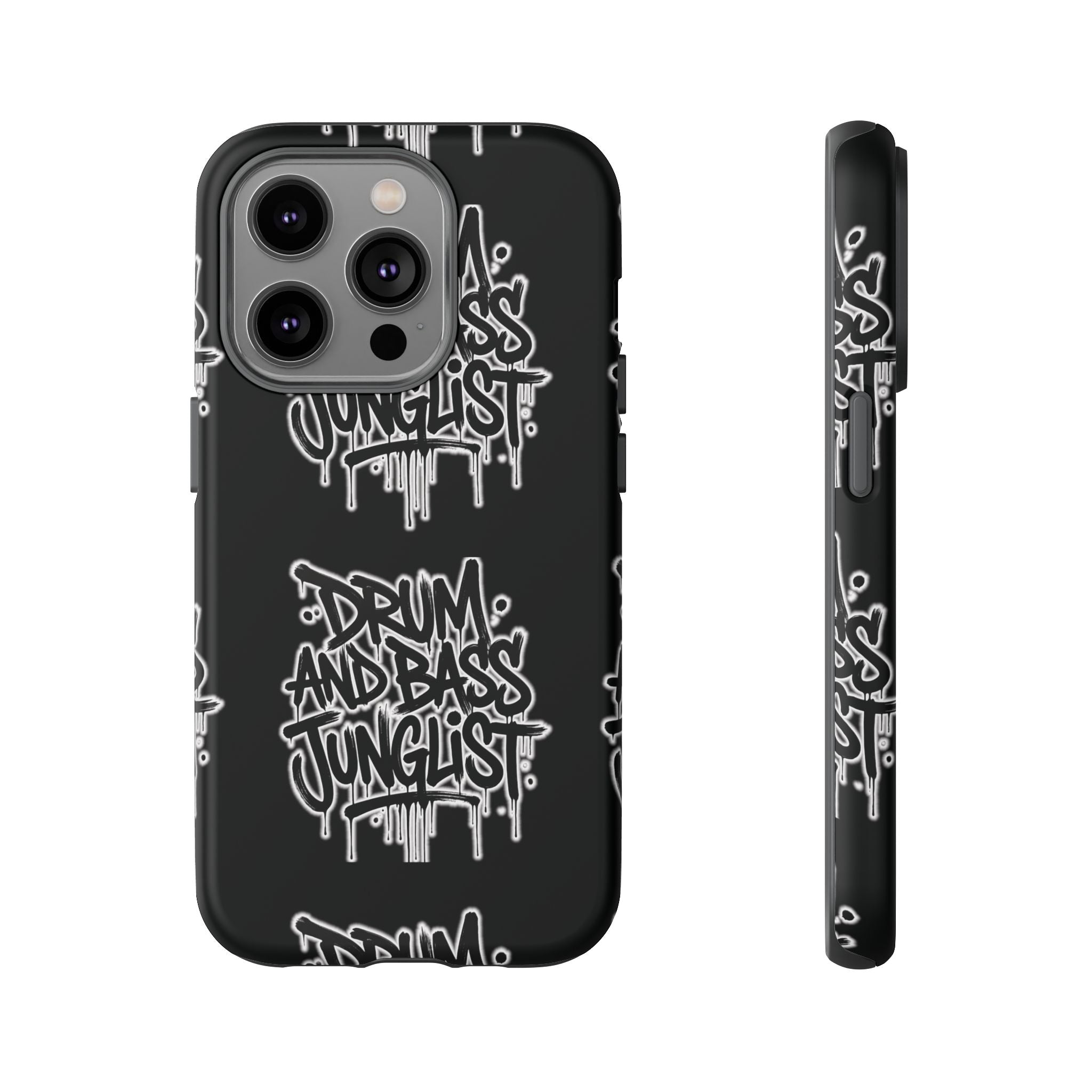 Drum and Bass Junglist Black Graffiti Tough Phone Case | iPhone & Samsung Protective Case