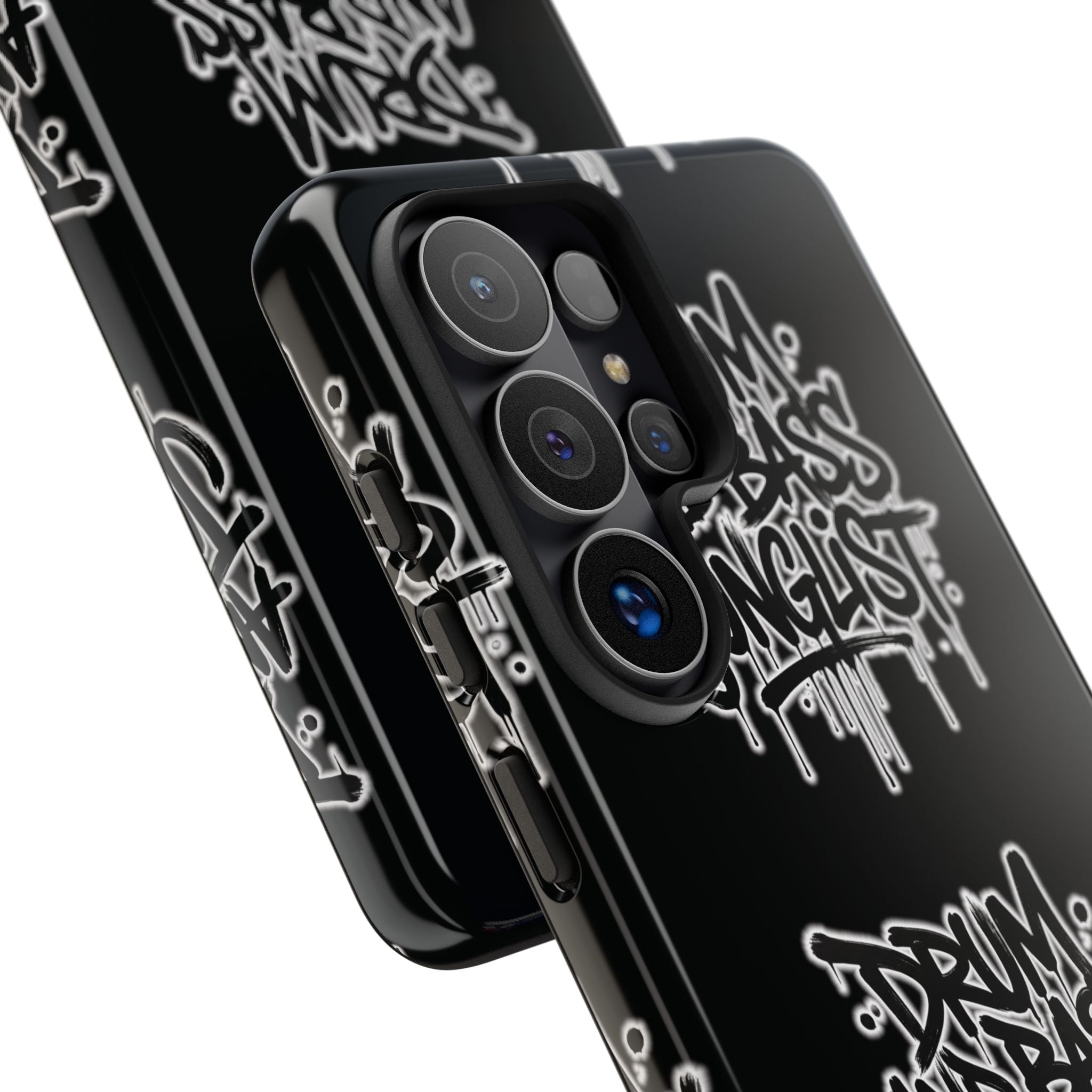 Drum and Bass Junglist Black Graffiti Tough Phone Case | iPhone & Samsung Protective Case