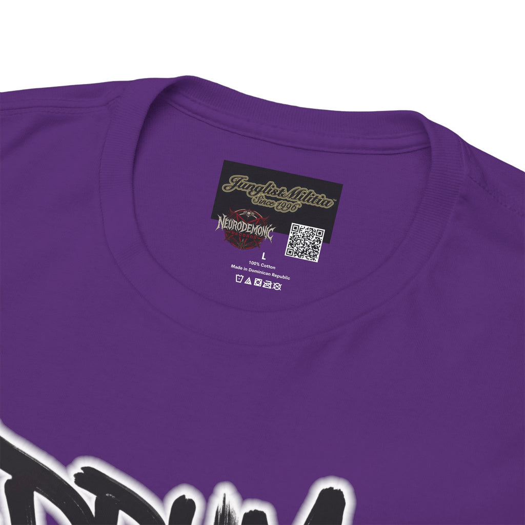 Junglist Militia™ Since 1996 | Drum & Bass Junglist Graffiti Gildan Premium Cotton T-Shirt | NeuroDemonic Records Official Streetwear | 10 Colors