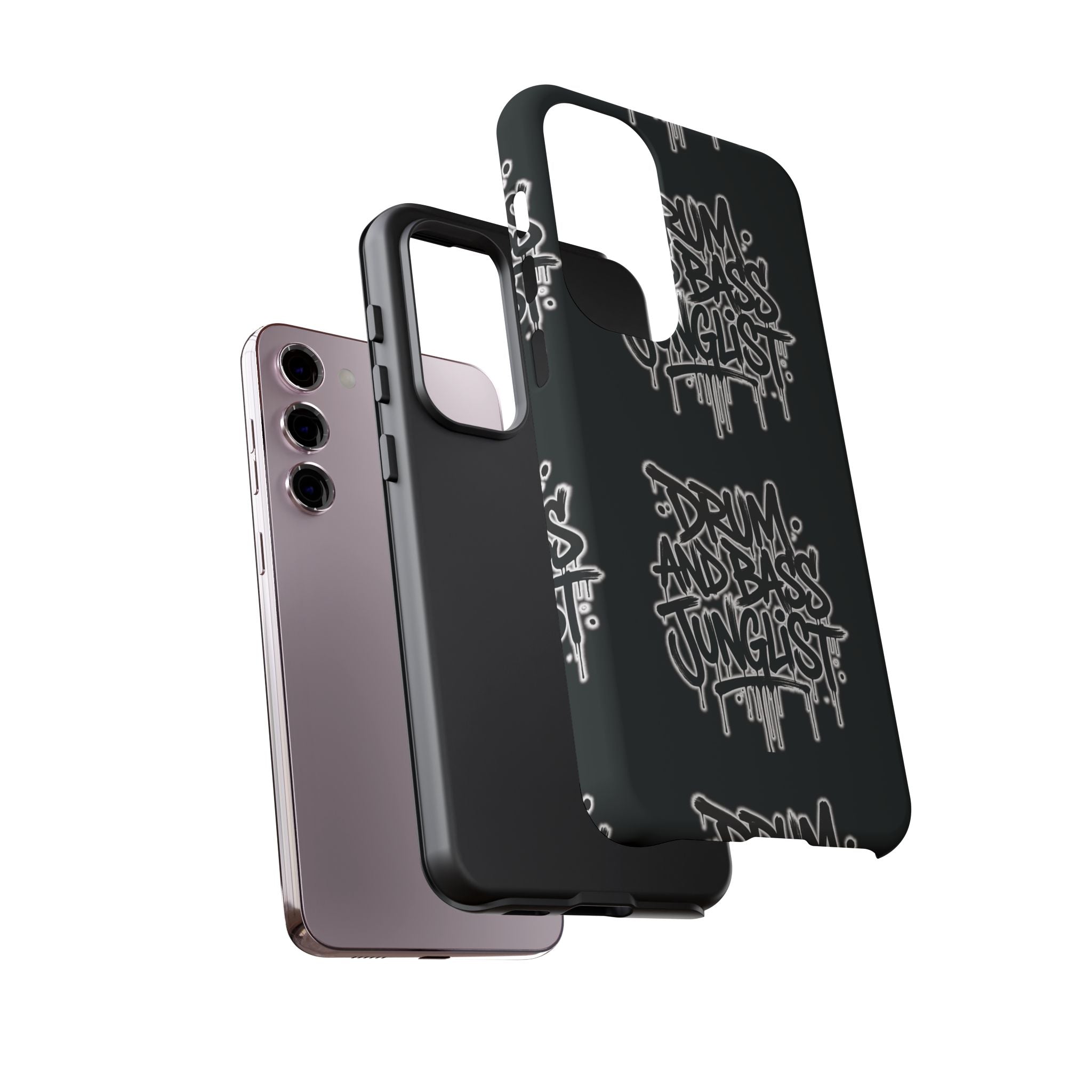Drum and Bass Junglist Black Graffiti Tough Phone Case | iPhone & Samsung Protective Case