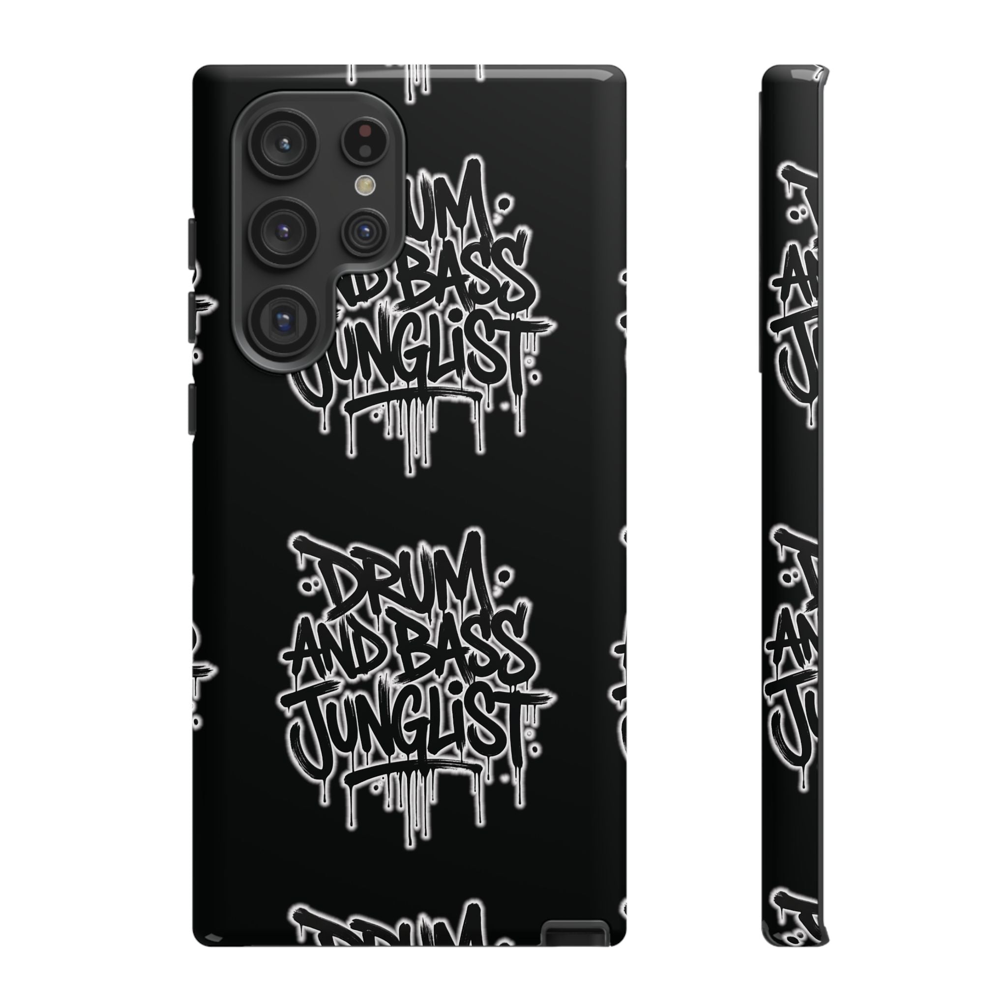 Drum and Bass Junglist Black Graffiti Tough Phone Case | iPhone & Samsung Protective Case