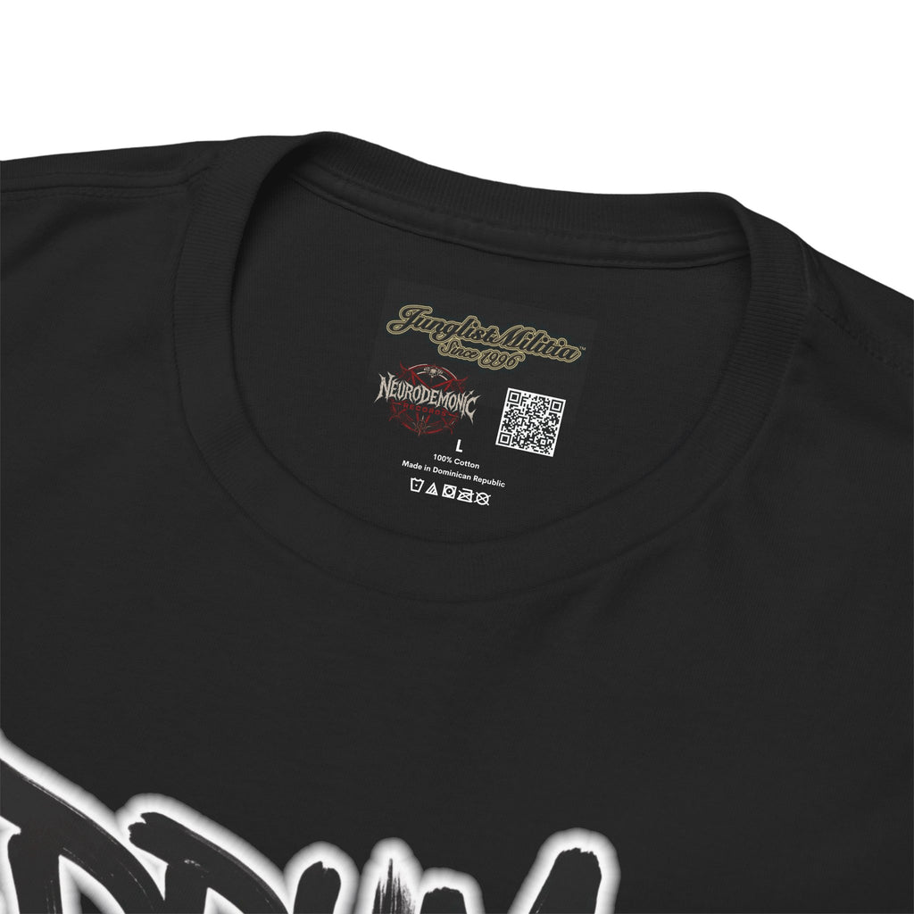 Junglist Militia™ Since 1996 | Drum & Bass Junglist Graffiti Gildan Premium Cotton T-Shirt | NeuroDemonic Records Official Streetwear | 10 Colors
