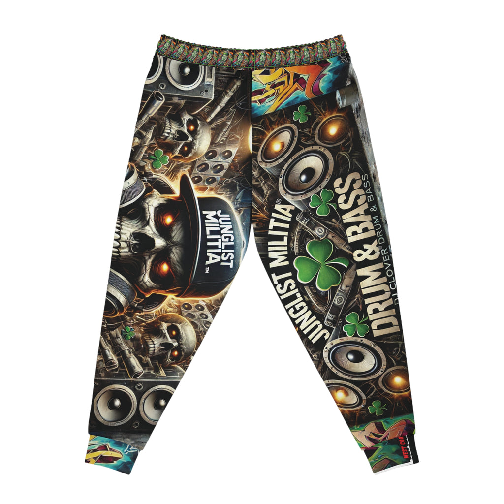 DJ CLOVER DRUM and BASS Athletic Joggers (AOP) - JUNGLIST MILITIA SINCE 1996 - LIMITED EDITION - "VERY EXPENSIVE, EXCLUSIVE COLLECTER EDITION"