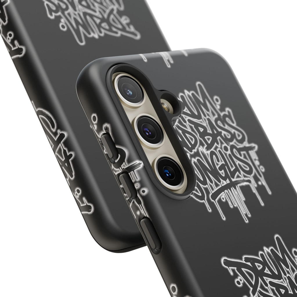 Drum and Bass Junglist Black Graffiti Tough Phone Case | iPhone & Samsung Protective Case