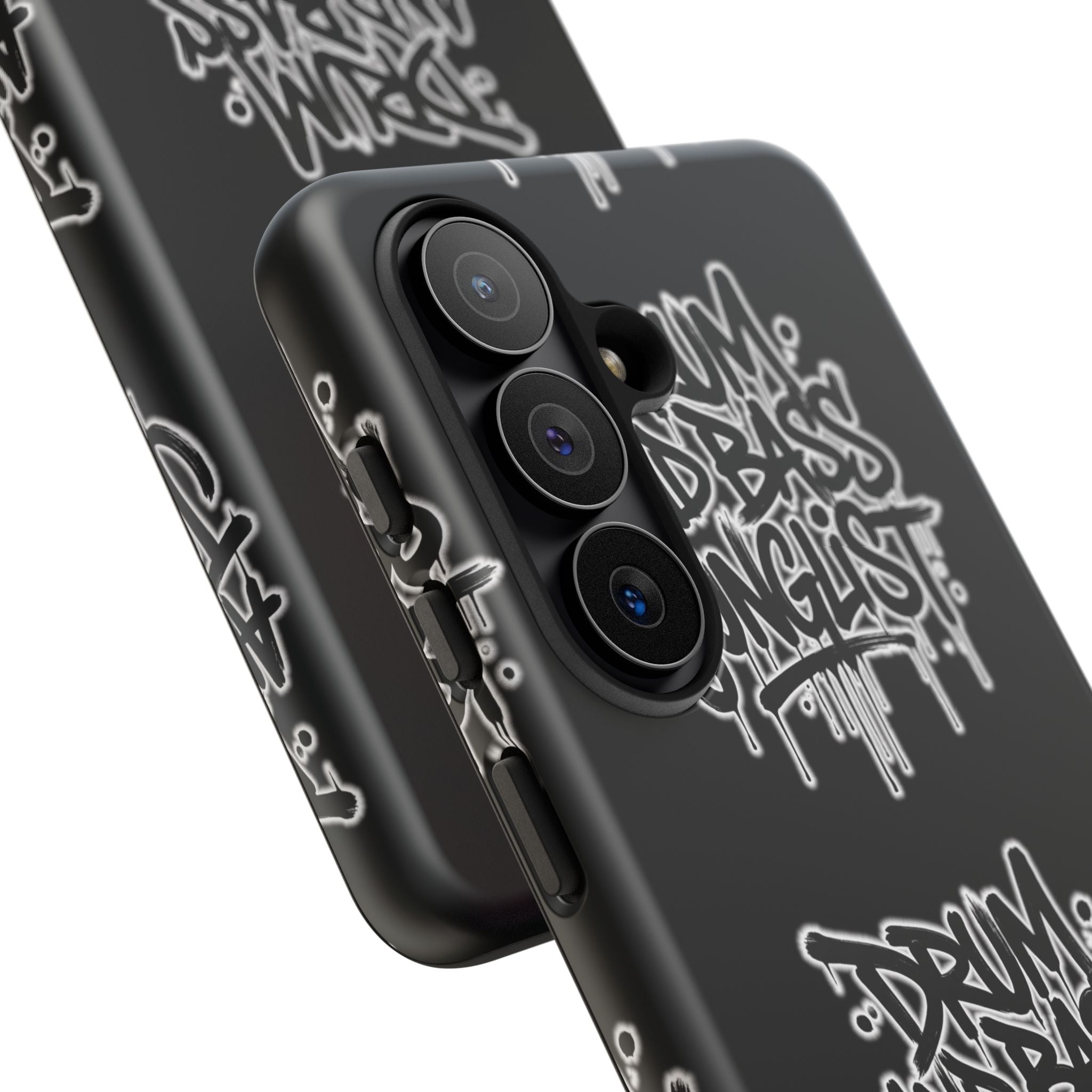 Drum and Bass Junglist Black Graffiti Tough Phone Case | iPhone & Samsung Protective Case