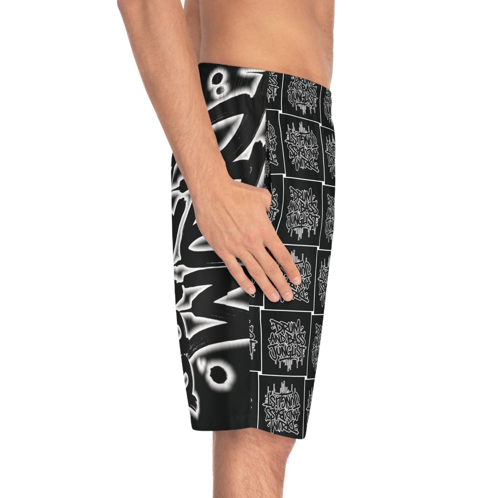 Drum & Bass Junglist Premium Board Shorts – NeuroDemonic Streetwear Edition