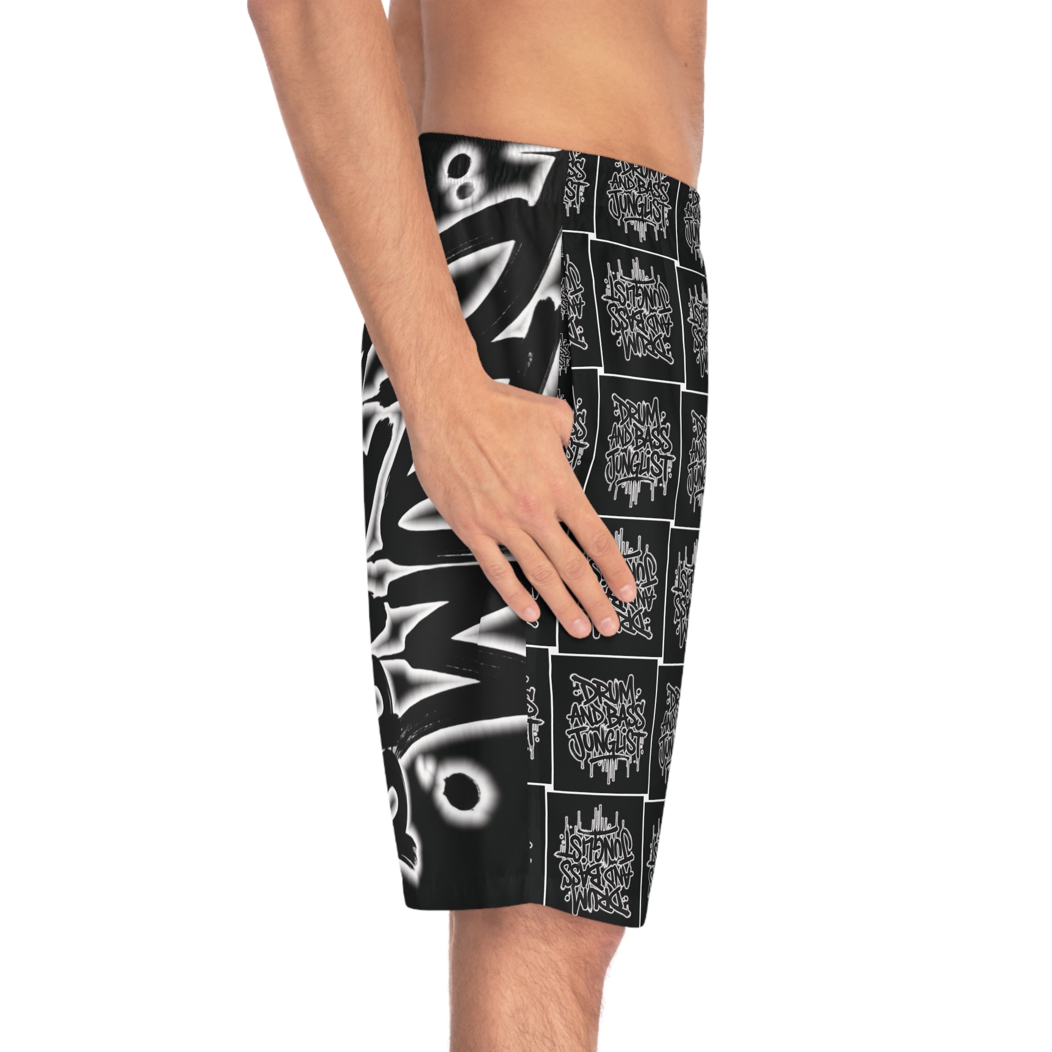 Drum & Bass Junglist Premium Board Shorts – NeuroDemonic Streetwear Edition