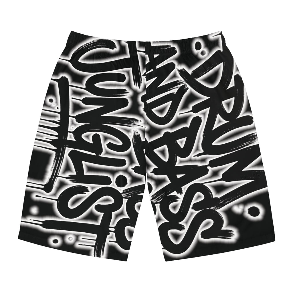 Drum & Bass Junglist Premium Board Shorts – NeuroDemonic Streetwear Edition