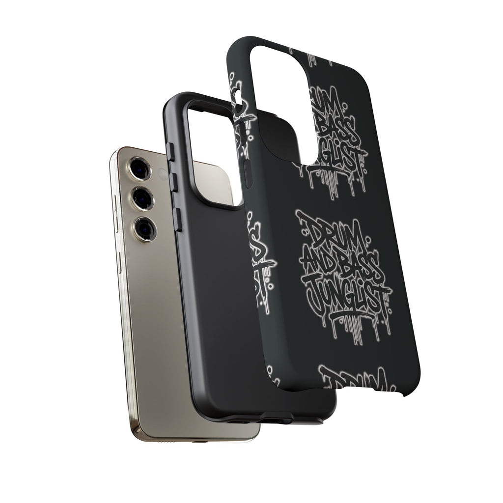 Drum and Bass Junglist Black Graffiti Tough Phone Case | iPhone & Samsung Protective Case