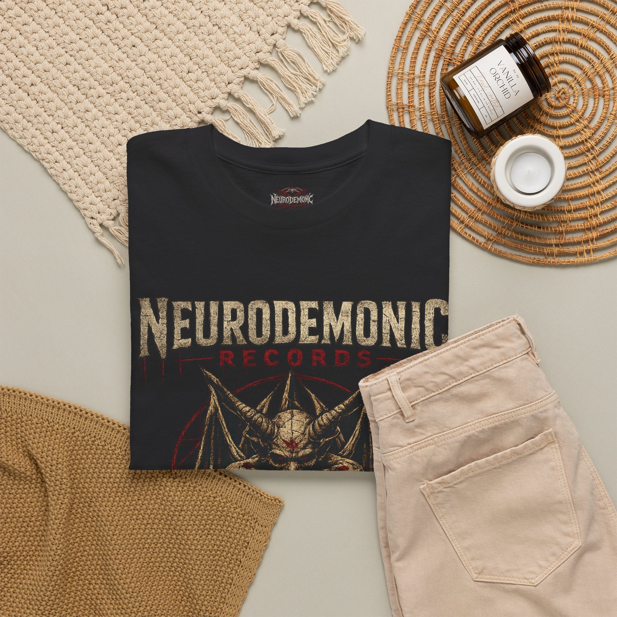 NeuroDemonic Records™ Premium Gildan Cotton T-Shirt – Gargoyle Demon Tour Edition