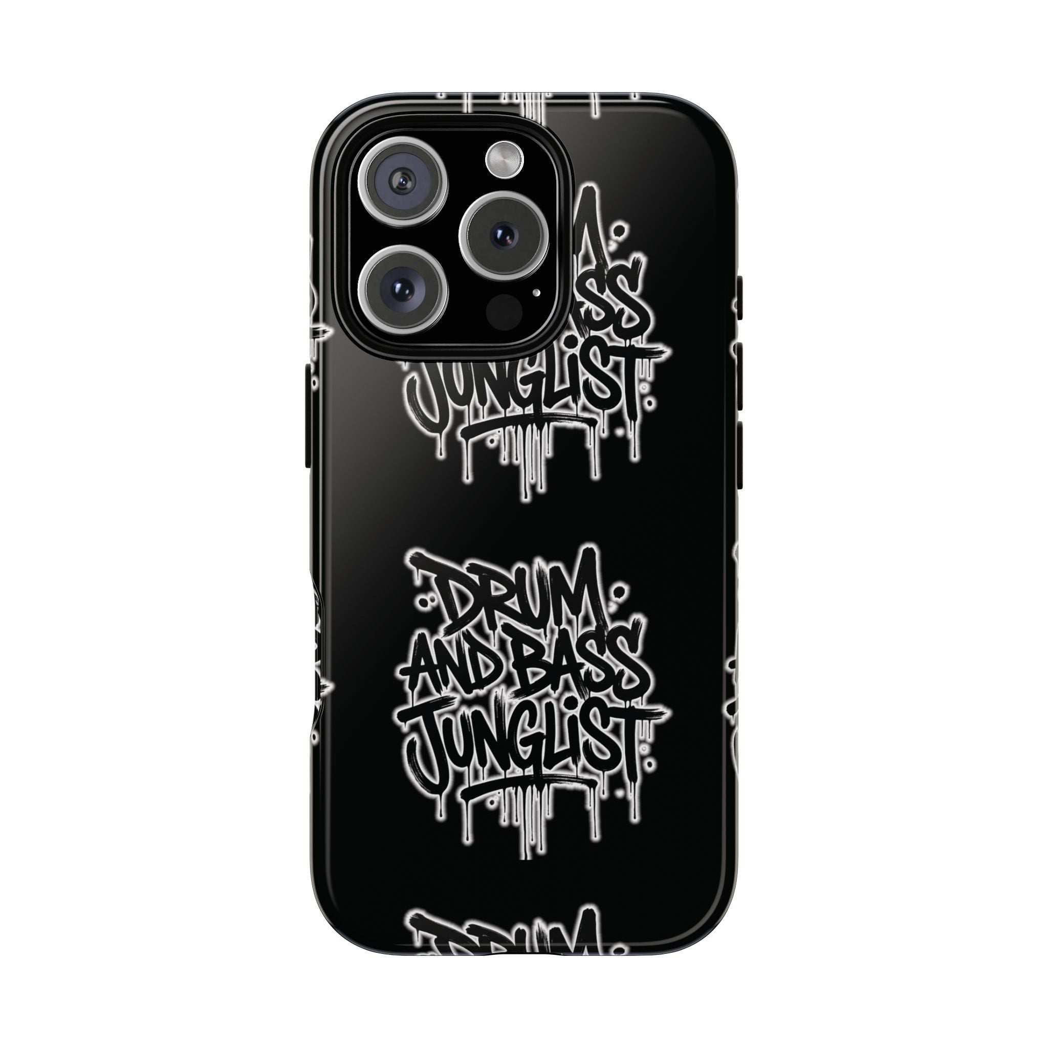 Drum and Bass Junglist Black Graffiti Tough Phone Case | iPhone & Samsung Protective Case