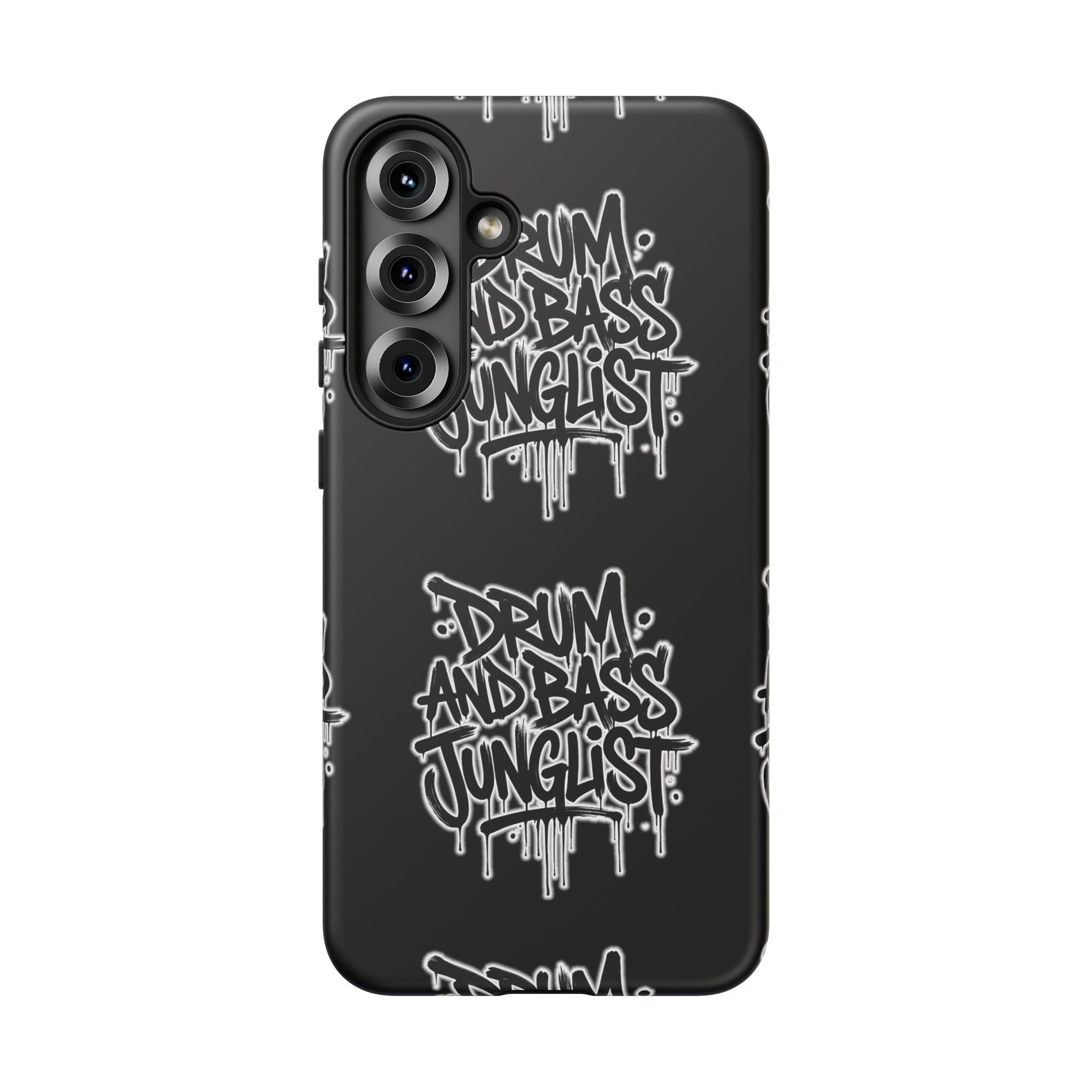 Drum and Bass Junglist Black Graffiti Tough Phone Case | iPhone & Samsung Protective Case