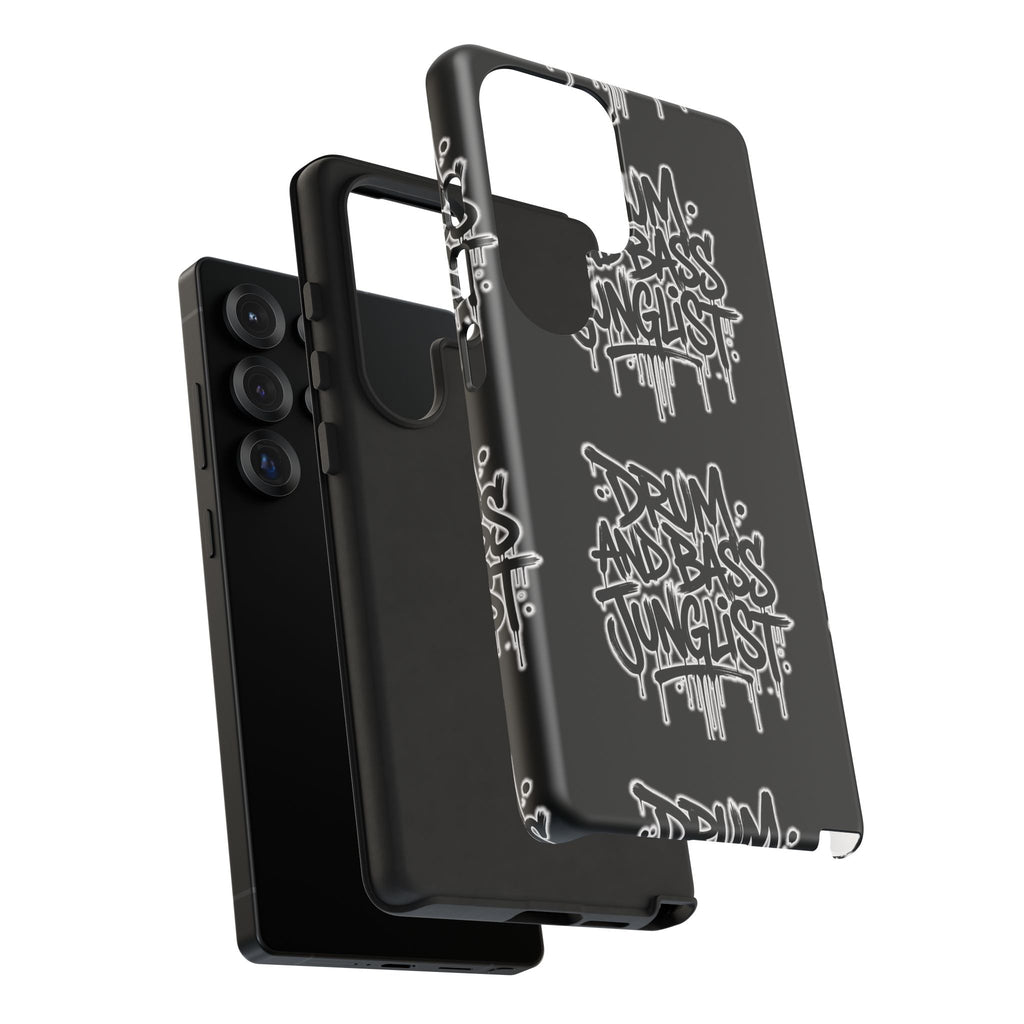 Drum and Bass Junglist Black Graffiti Tough Phone Case | iPhone & Samsung Protective Case