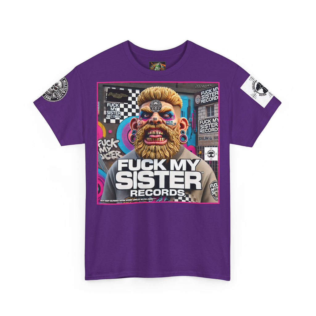 Fuck my Sister Records - Unisex Heavy Cotton Tee - Junglist Militia Since 1996