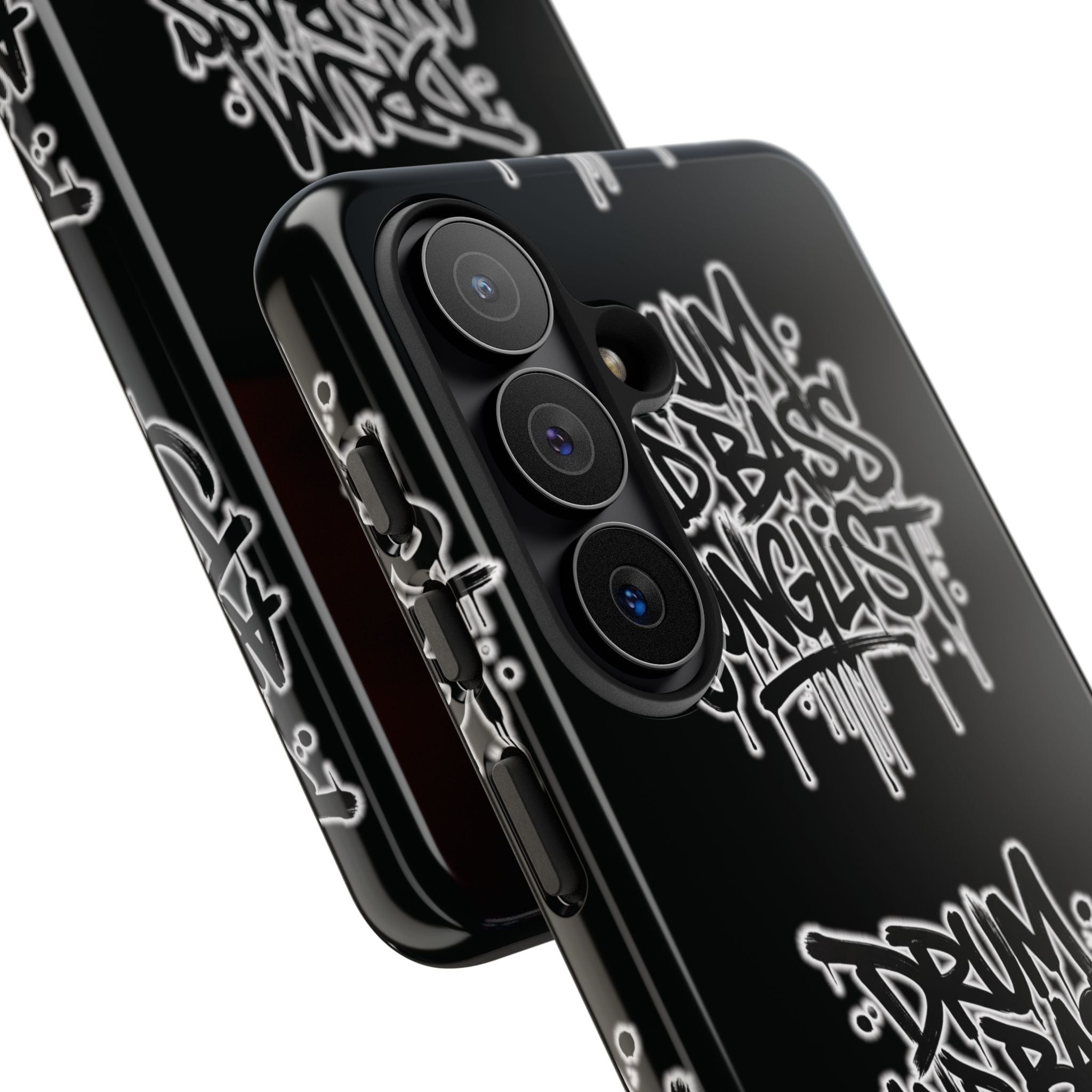 Drum and Bass Junglist Black Graffiti Tough Phone Case | iPhone & Samsung Protective Case