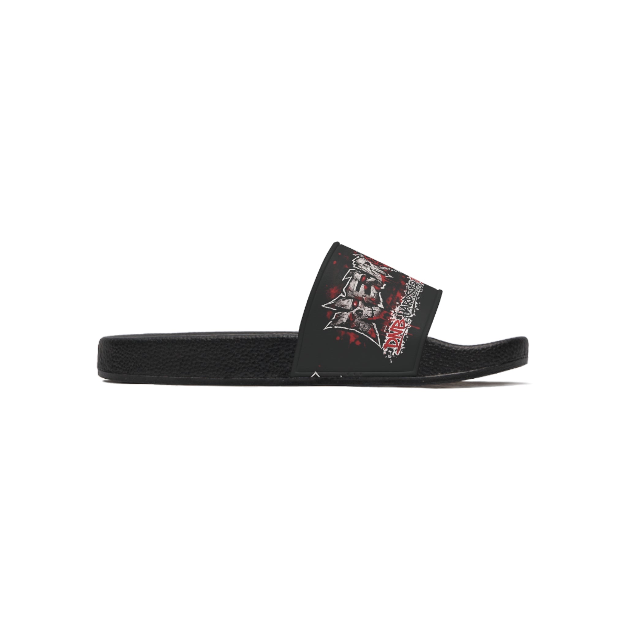 NEURODEMONIC™ Graffiti Skull Pentagram Slides | DNB Hardstyle Jungle Techno Trapcore Metalcore Streetwear | Unisex Festival Sandal