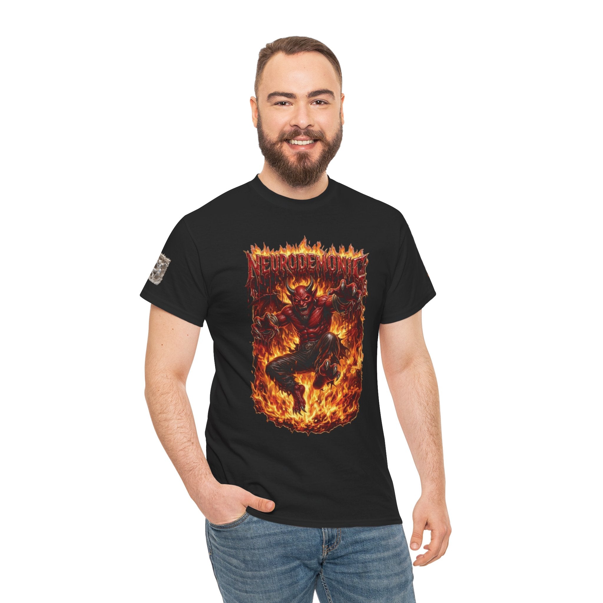 NeuroDemonic® Infernal Demon T-Shirt – Premium Gildan Underground Metal & Drum and Bass Streetwear | Premium Heavy Metal Edition