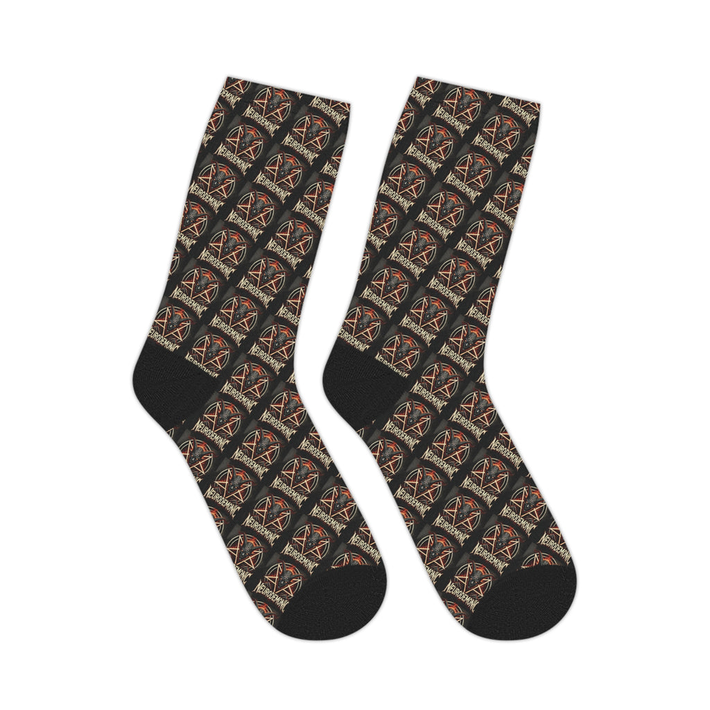 NeuroDemonic Infernal Baphomet Crew Socks – Premium Heavy Metal Streetwear Edition
