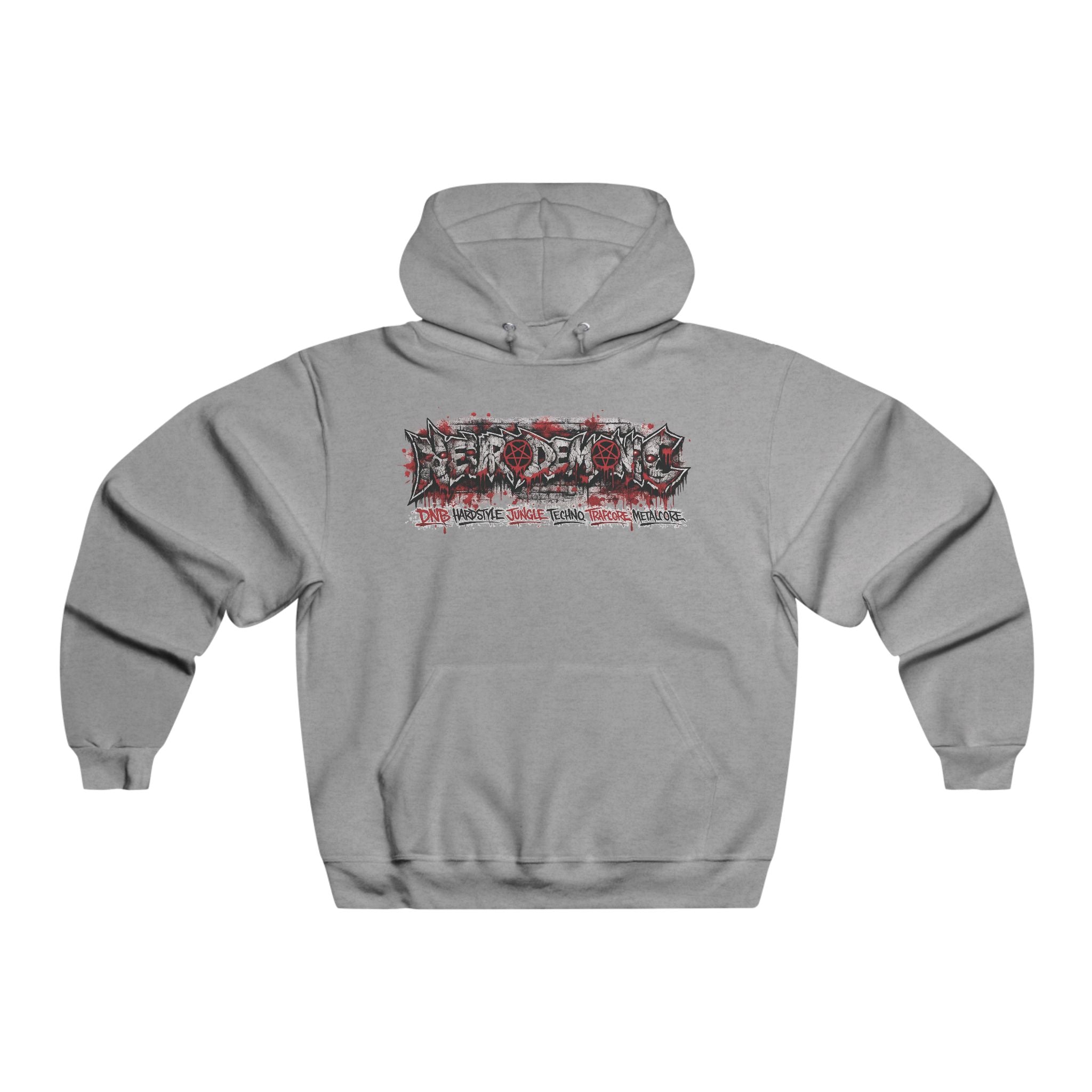 NEURODEMONIC™ Graffiti Skull Pentagram Hoodie | DNB Hardstyle Jungle Techno Trapcore Metalcore Streetwear | Jerseys® Edition