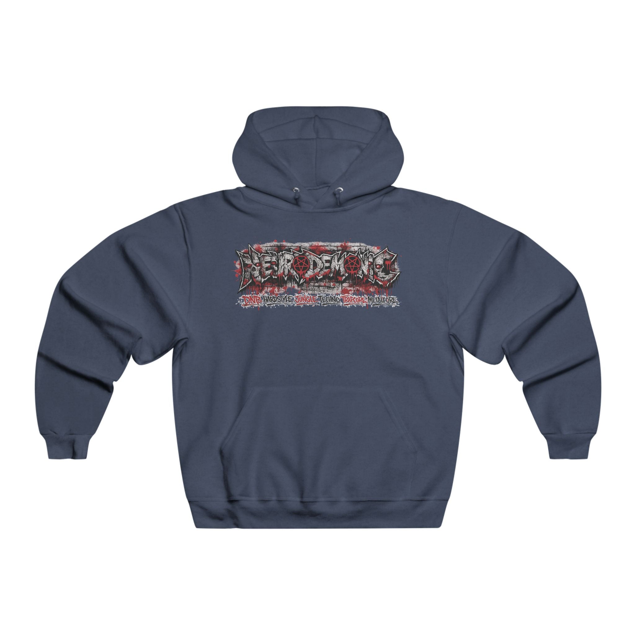 NEURODEMONIC™ Graffiti Skull Pentagram Hoodie | DNB Hardstyle Jungle Techno Trapcore Metalcore Streetwear | Jerseys® Edition