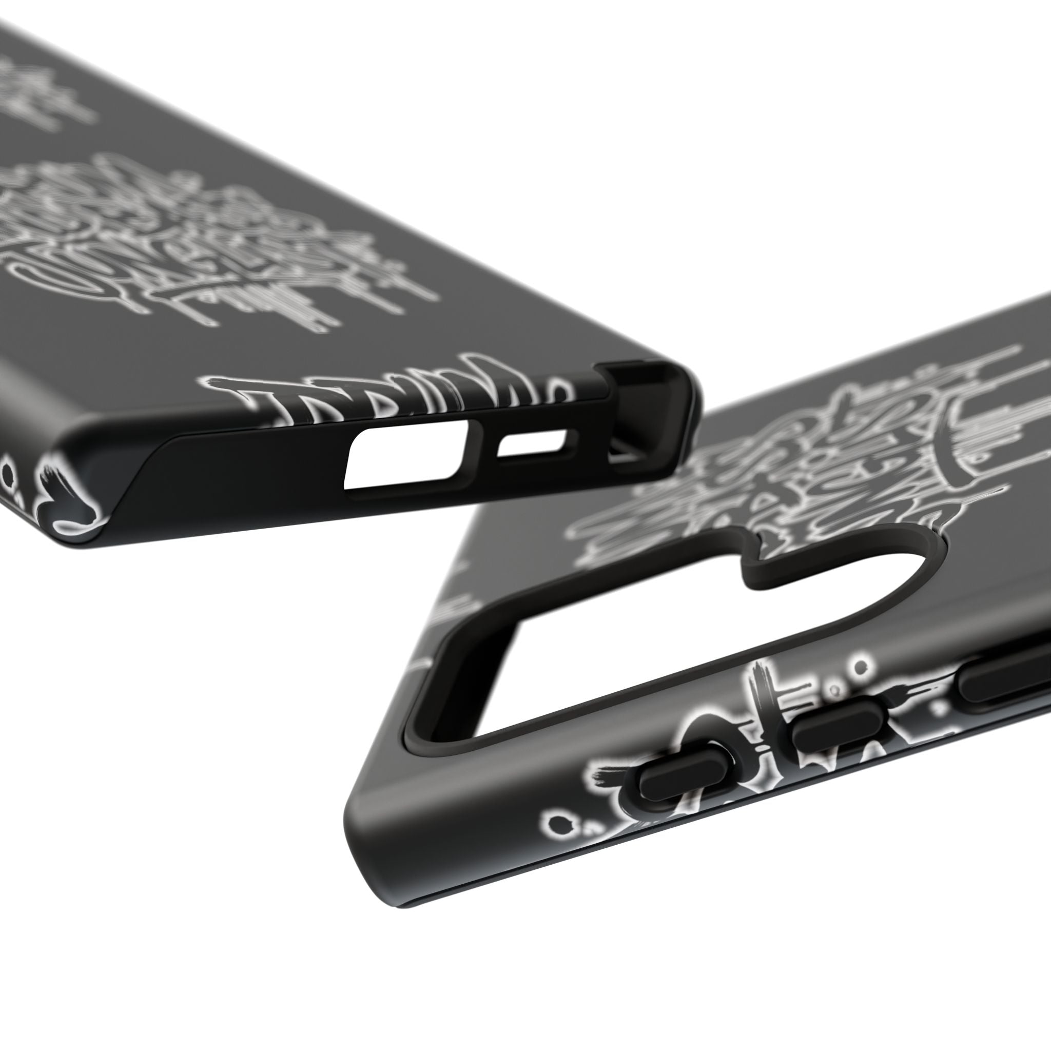 Drum and Bass Junglist Black Graffiti Tough Phone Case | iPhone & Samsung Protective Case