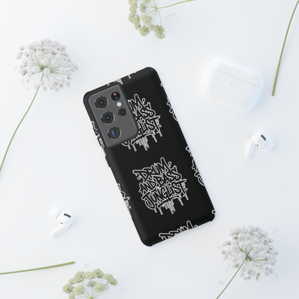 Drum and Bass Junglist Black Graffiti Tough Phone Case | iPhone & Samsung Protective Case