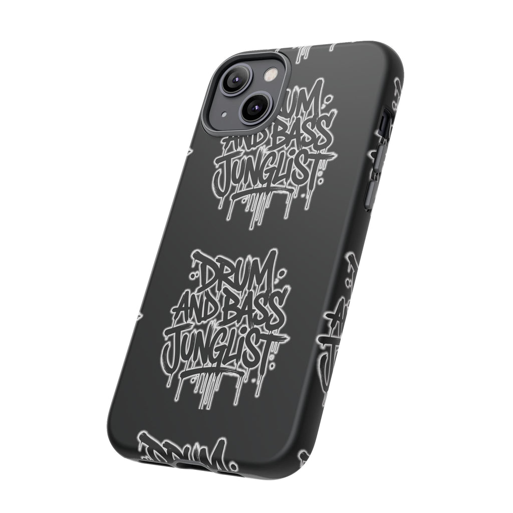 Drum and Bass Junglist Black Graffiti Tough Phone Case | iPhone & Samsung Protective Case