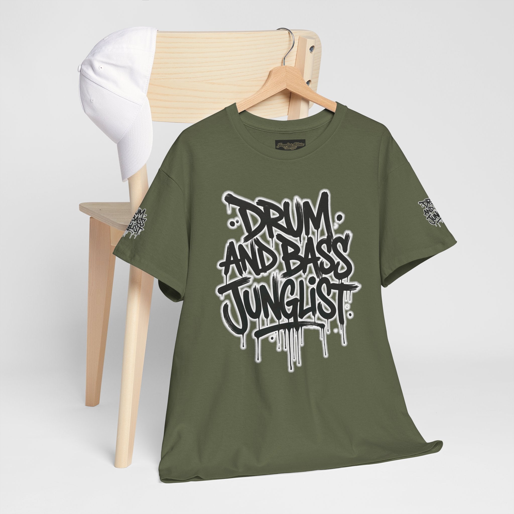 Junglist Militia™ Since 1996 | Drum & Bass Junglist Graffiti Gildan Premium Cotton T-Shirt | NeuroDemonic Records Official Streetwear | 10 Colors