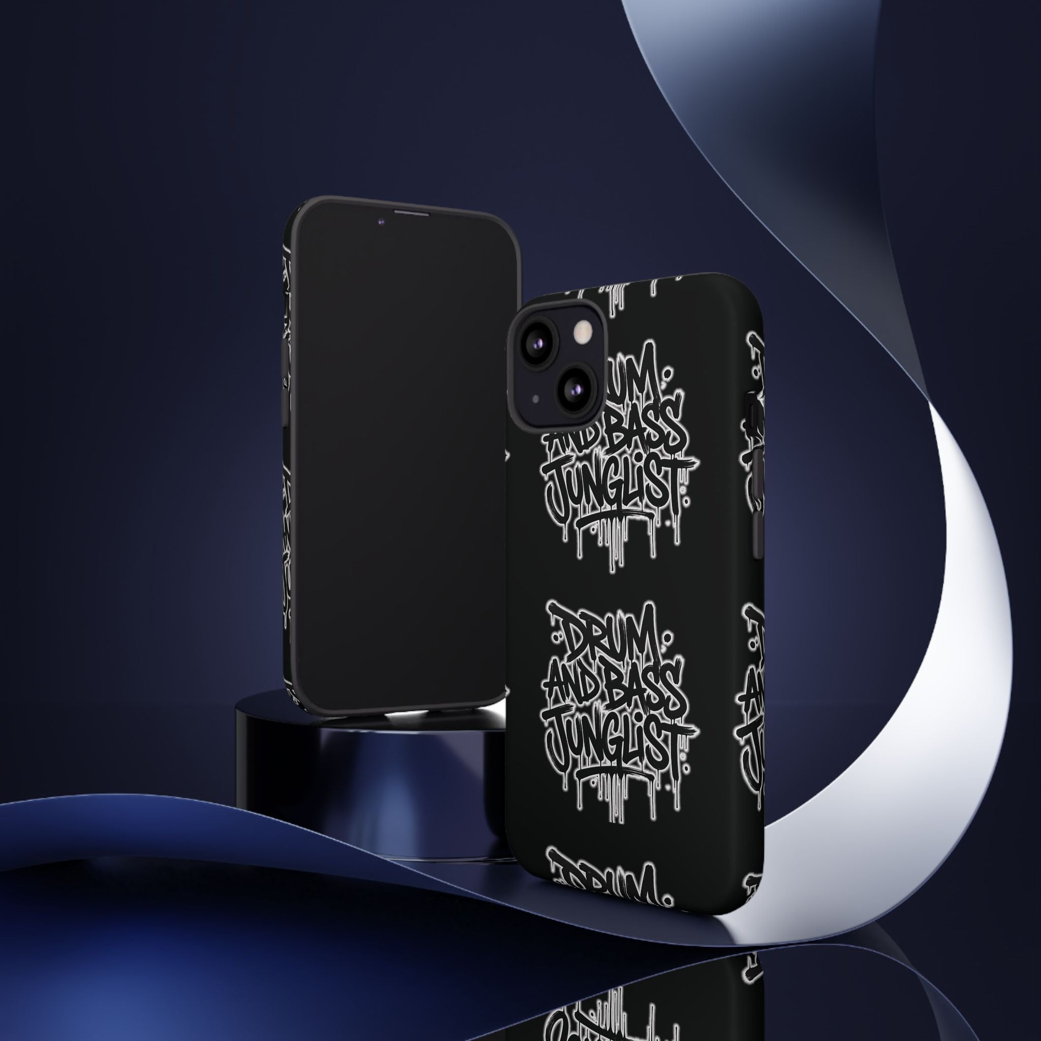 Drum and Bass Junglist Black Graffiti Tough Phone Case | iPhone & Samsung Protective Case