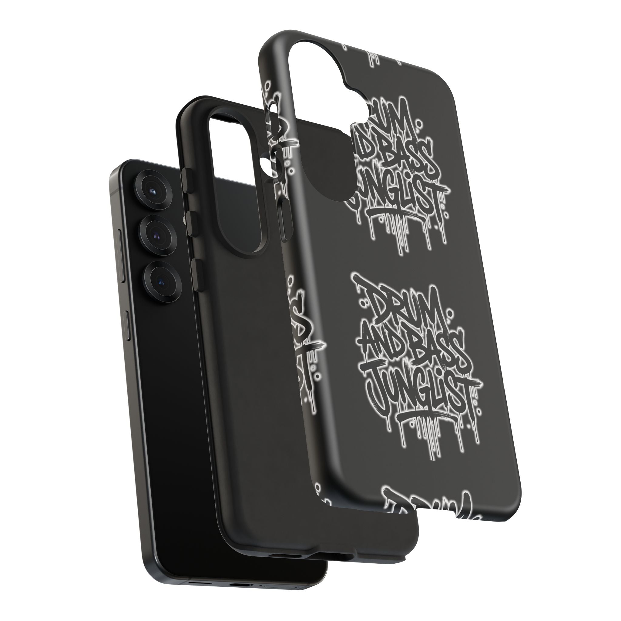 Drum and Bass Junglist Black Graffiti Tough Phone Case | iPhone & Samsung Protective Case