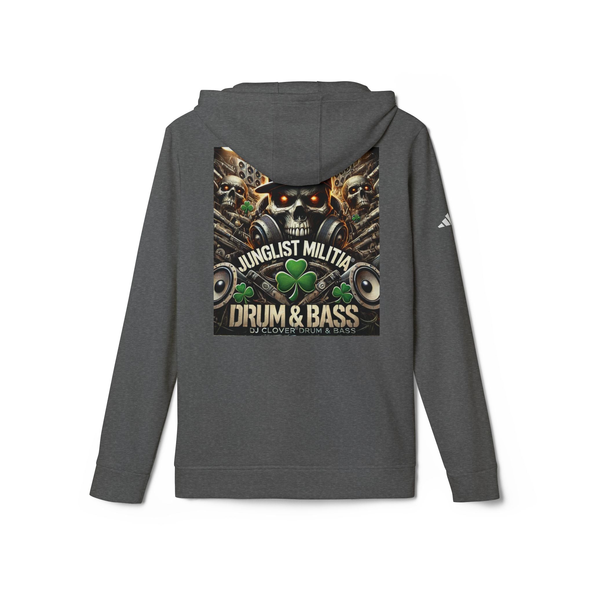 DJ CLOVER DRUM & BASS - CUSTOM adidas® Unisex Fleece Hoodie -  WEST COAST CALIFORNIA CUSTOM DESINGZ-JUNGLIST MILITIA-CLOVER