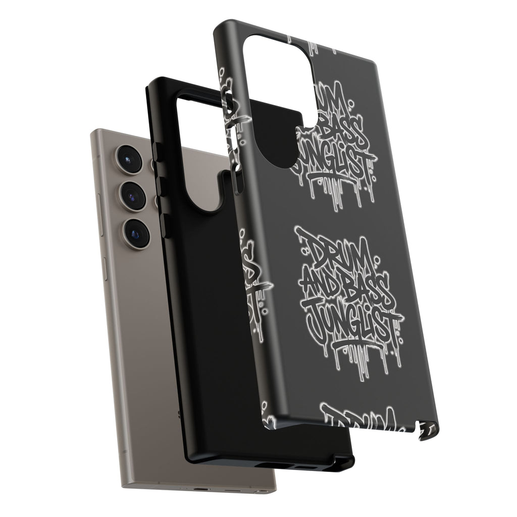 Drum and Bass Junglist Black Graffiti Tough Phone Case | iPhone & Samsung Protective Case