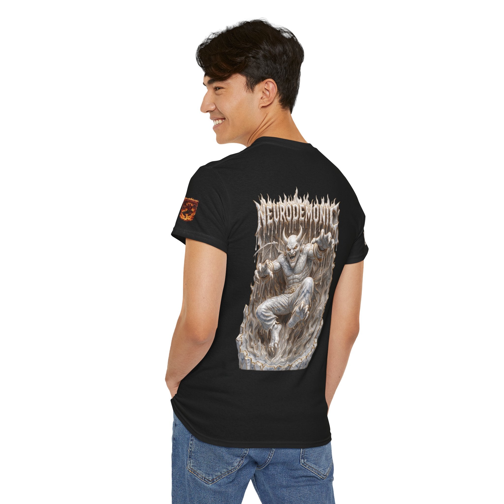 NeuroDemonic® Infernal Demon T-Shirt – Premium Gildan Underground Metal & Drum and Bass Streetwear | Premium Heavy Metal Edition